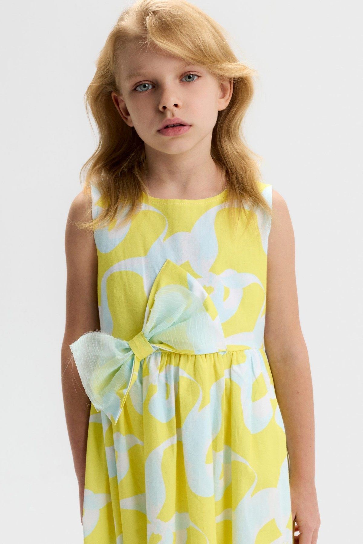 4-8 Yaş Summer Rose Kız Çocuk Elbise-Sarı