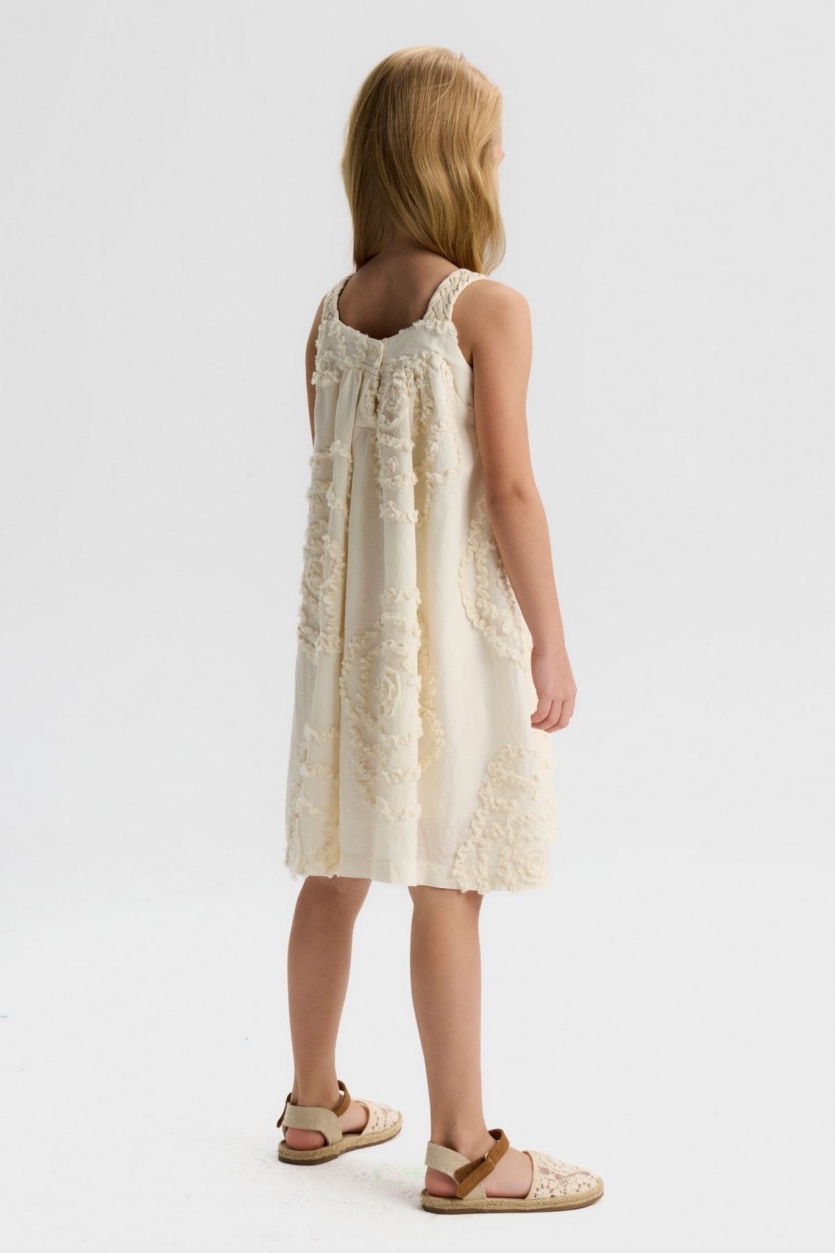 4-8 Yaş Laura Pearl Kız Çocuk Elbise-Latte