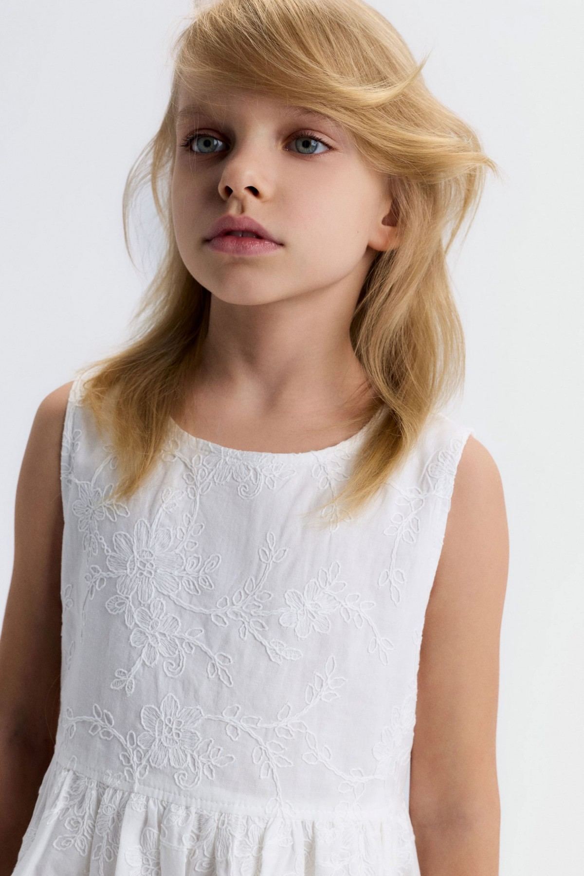 4-8 Yaş Angel Mia Kız Çocuk Elbise-Ekru