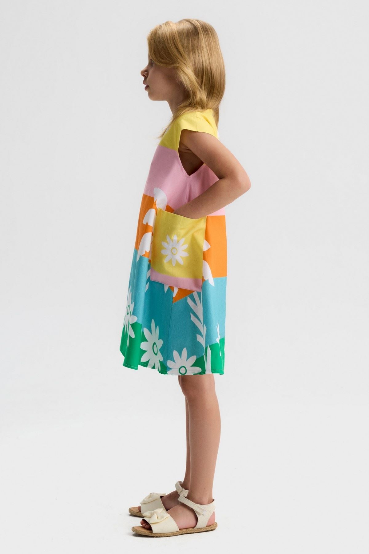 4-8 Yaş Aurora Liana Kız Çocuk Elbise-Pembe