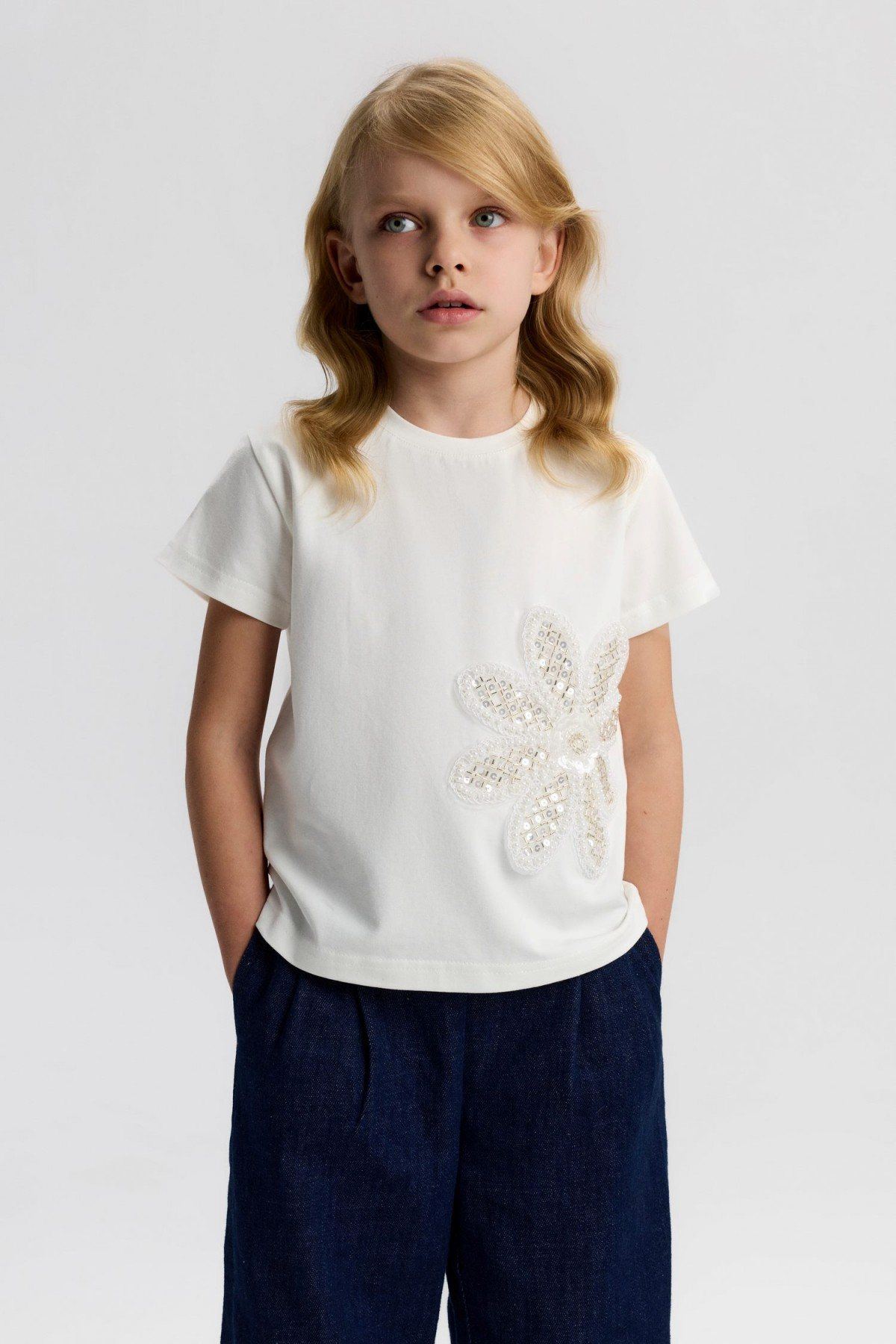 4-8 Yaş Honey Mia Kız Çocuk Takım-Ekru