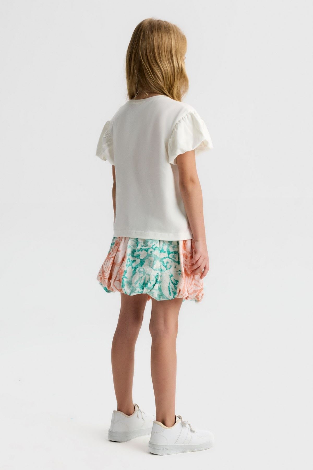 4-8 Yaş Elsa Bloom Kız Çocuk Takım-Ekru