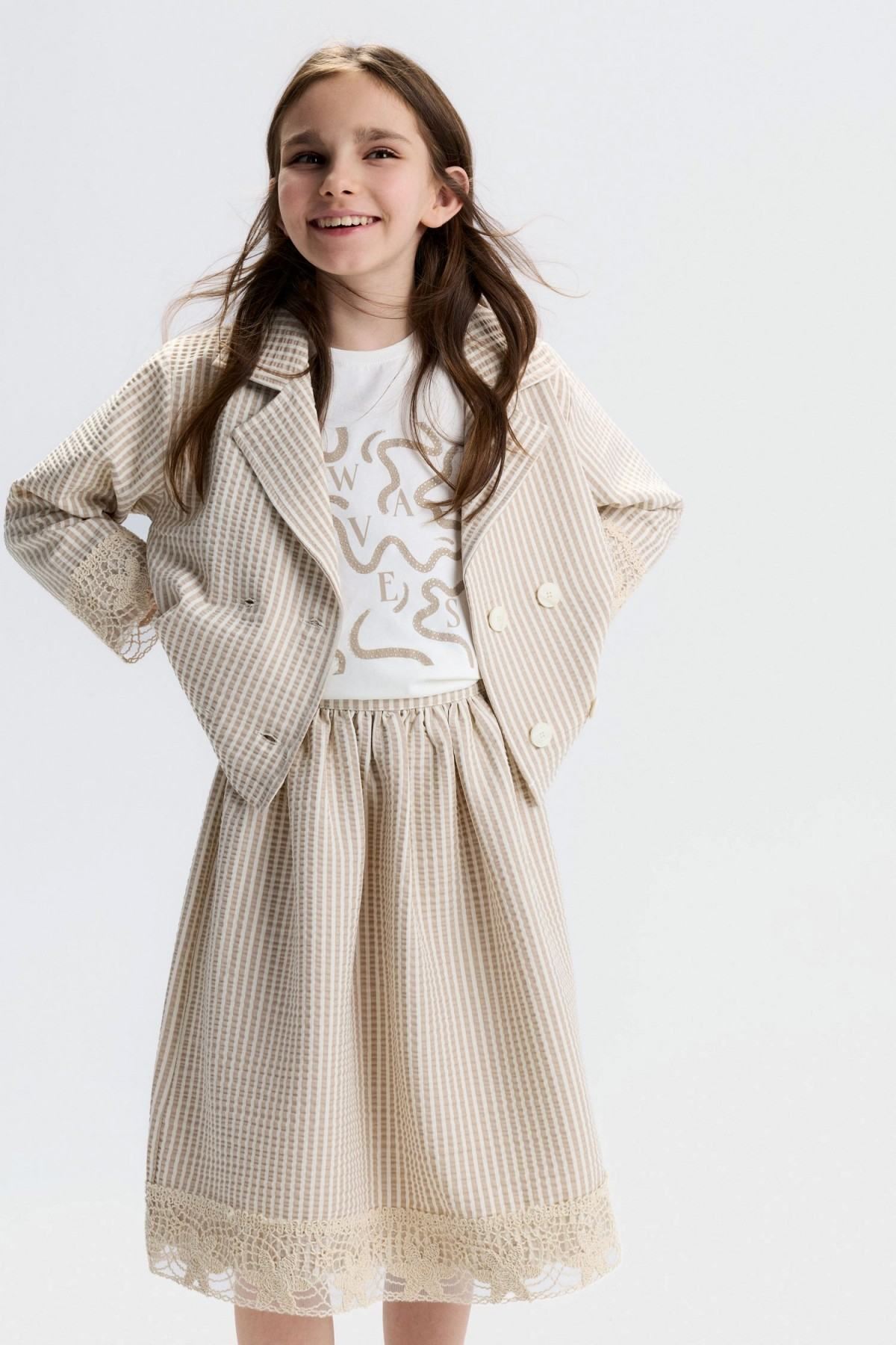 8-14 Yaş Mare Desert Kız Çocuk 3'Lü Takım-Latte