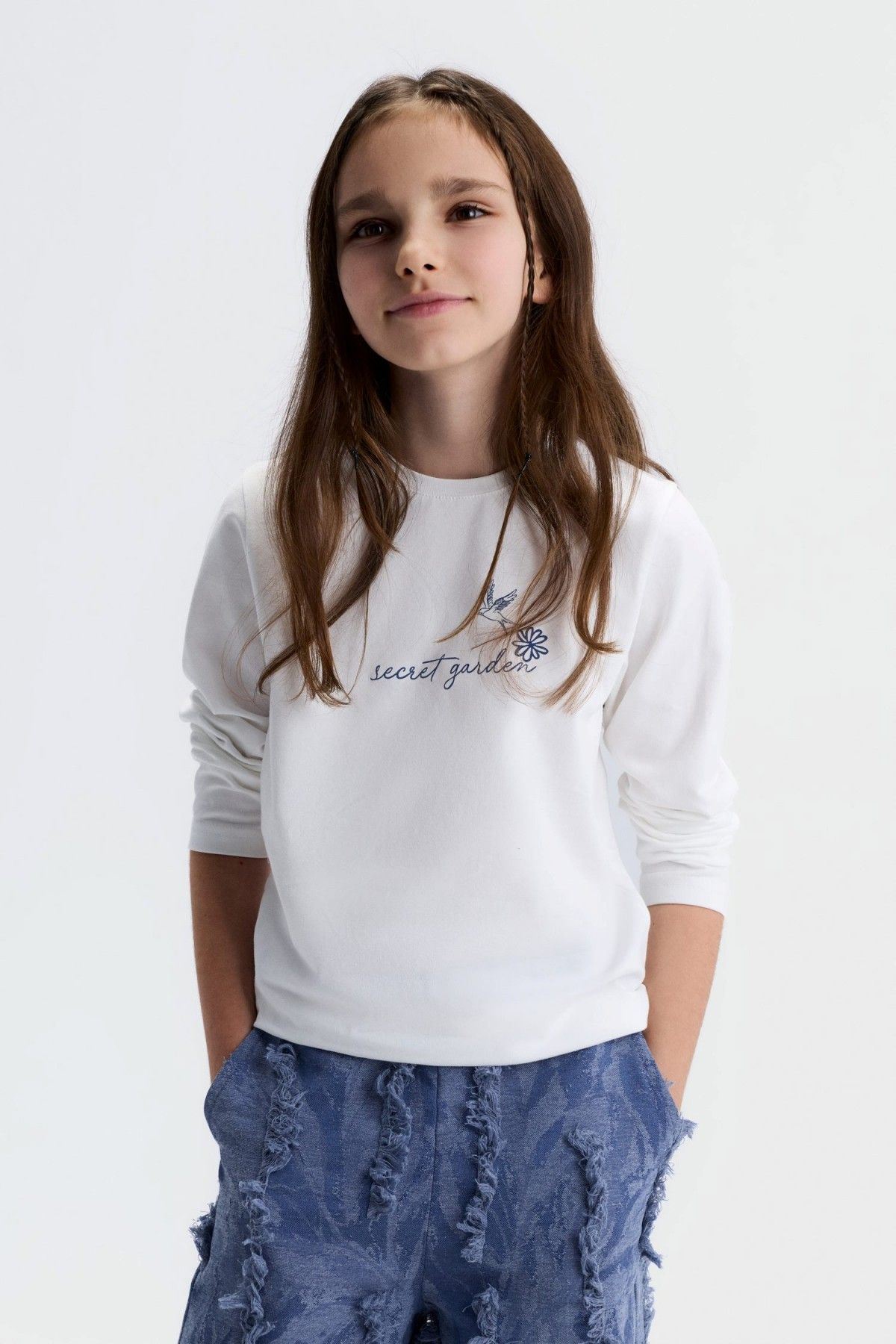 8-14 Yaş Star Boutique Kız Çocuk Takım-Ekru