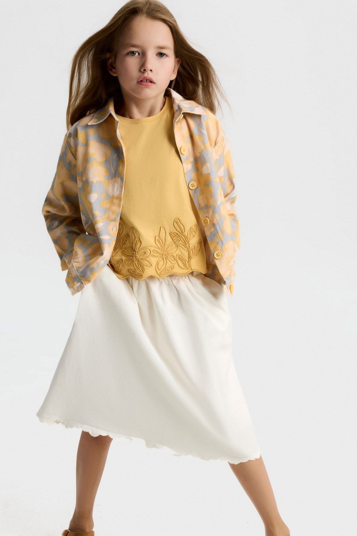 8-14 Yaş Angel Paris Kız Çocuk 3'Lü Takım-Ekru