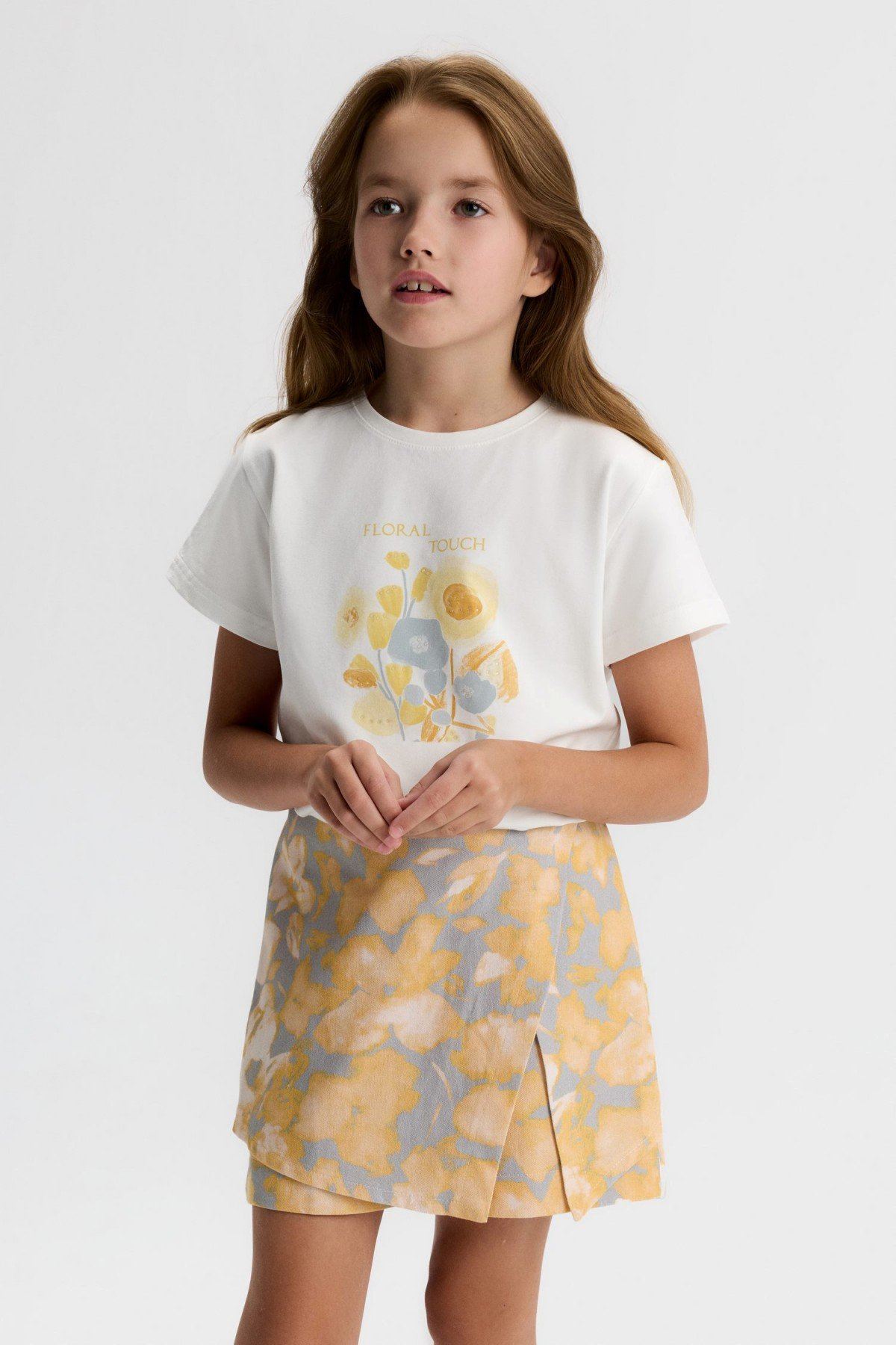 8-14 Yaş Chic Garden Kız Çocuk Takım-Ekru