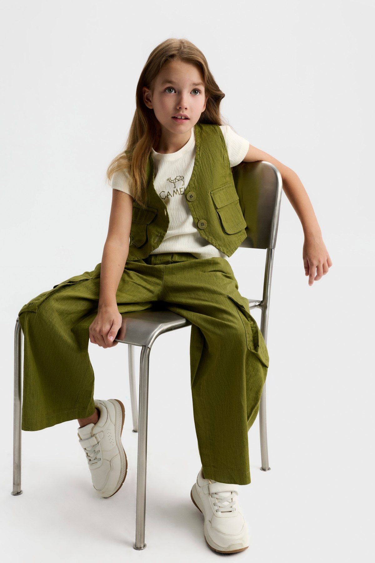 8-14 Yaş Cammelo Nova Kız Çocuk 3'Lü Takım-Haki