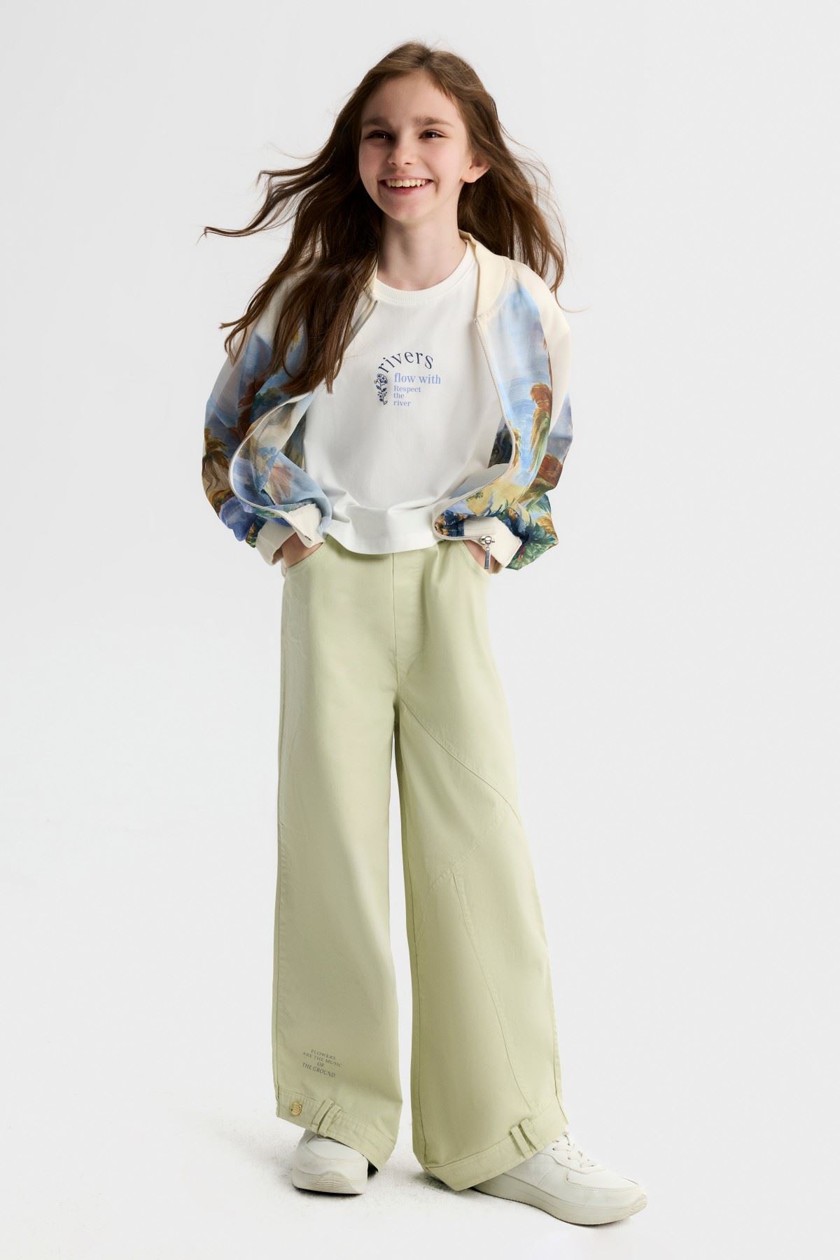 10-16 Yaş Miami Garden Kız Çocuk 3'Lü Takım-Ekru