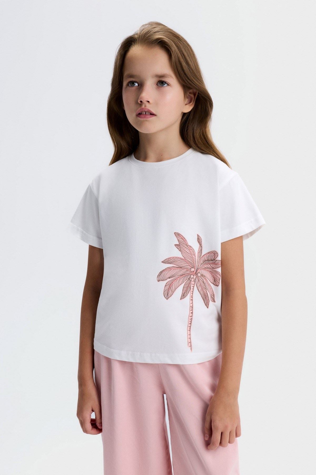 8-14 Yaş Palmiye Parfaıt Kız Çocuk 3'Lü Takım-Ekru