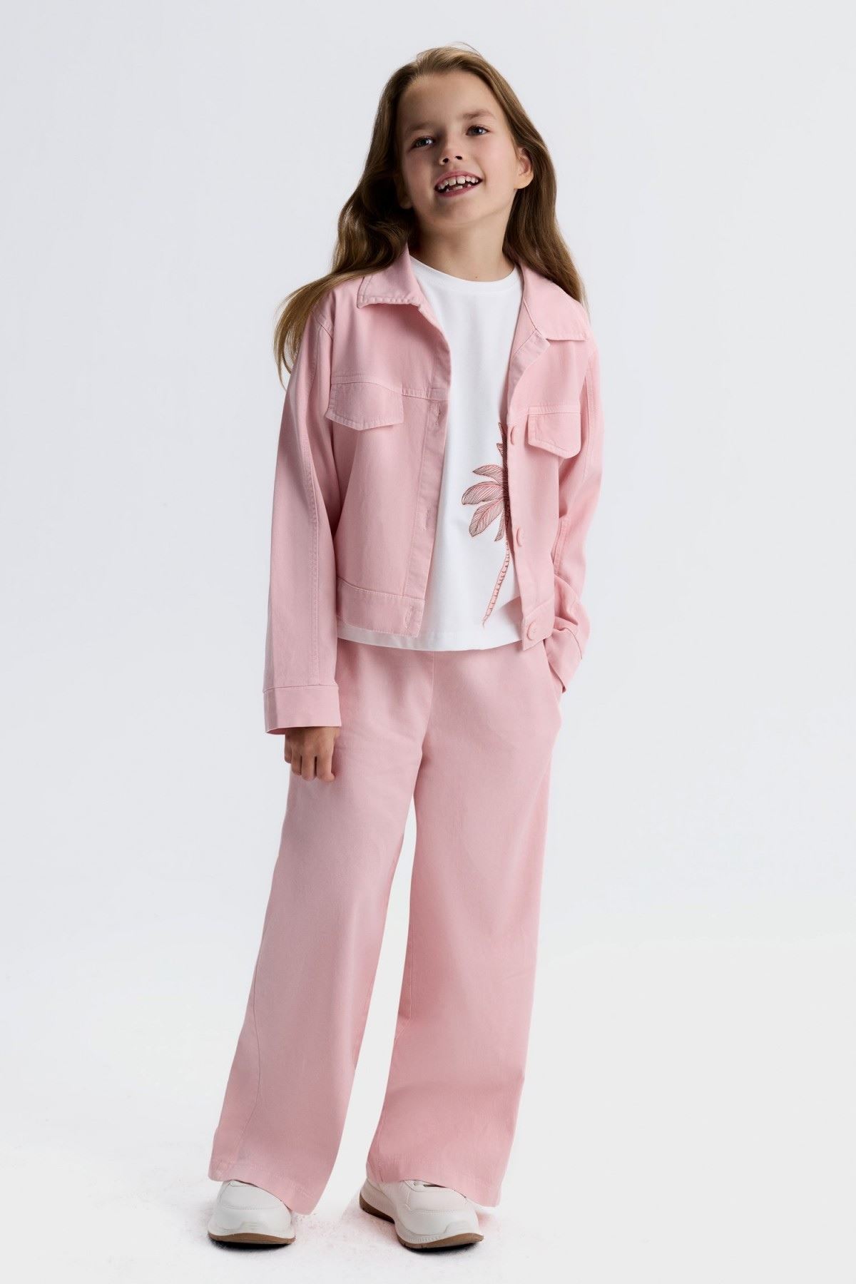 8-14 Yaş Palmiye Parfaıt Kız Çocuk 3'Lü Takım-Ekru