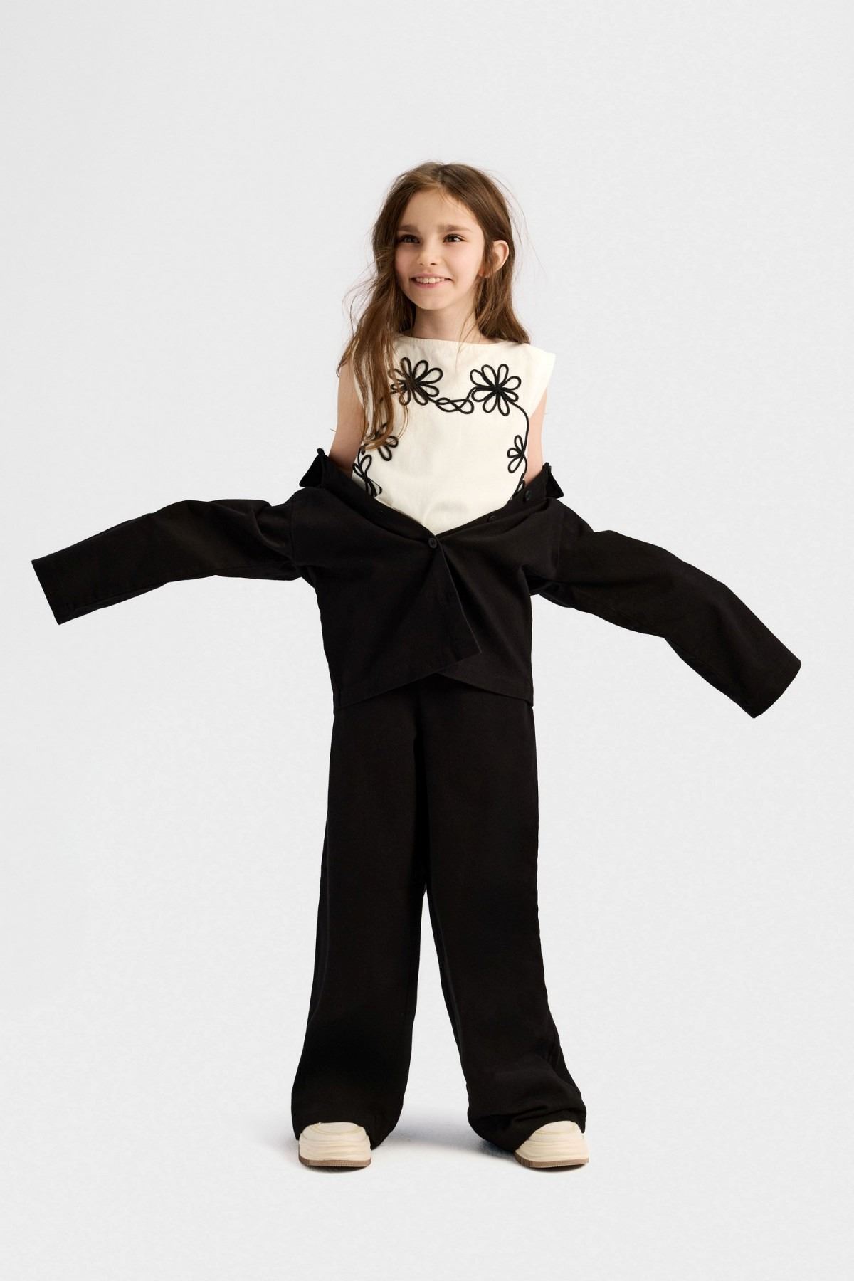 8-14 Yaş Alina Bloom Kız Çocuk 3'Lü Takım-Siyah