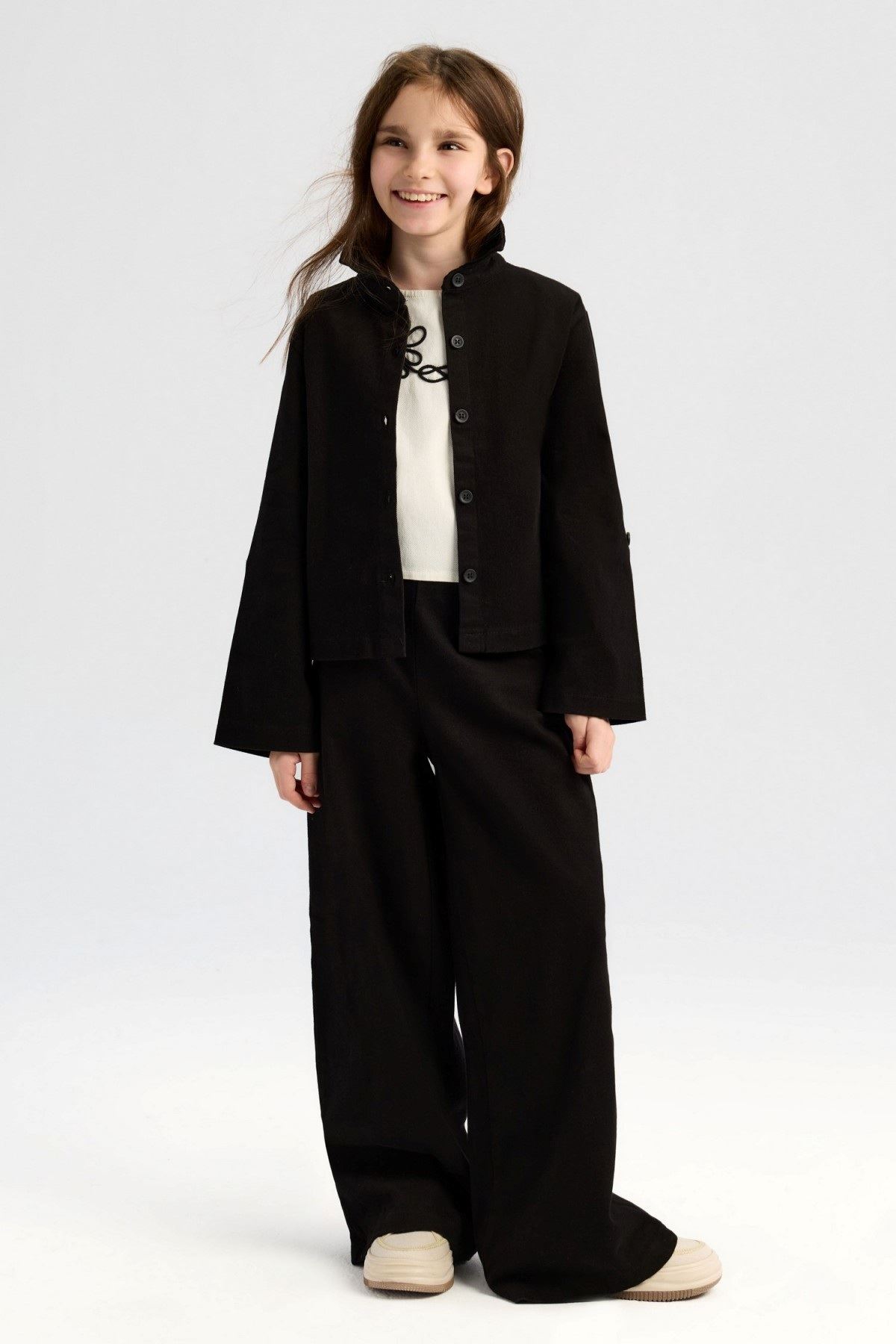 8-14 Yaş Alina Bloom Kız Çocuk 3'Lü Takım-Siyah