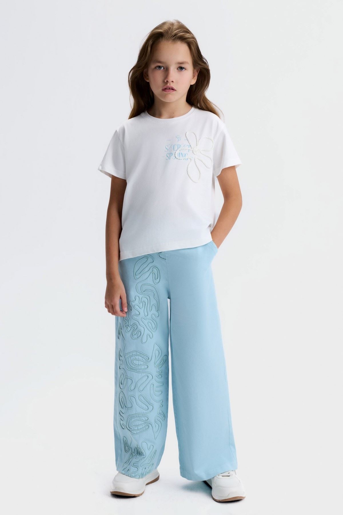 8-14 Yaş Carmine Chic Kız Çocuk 3'Lü Takım-Mavi