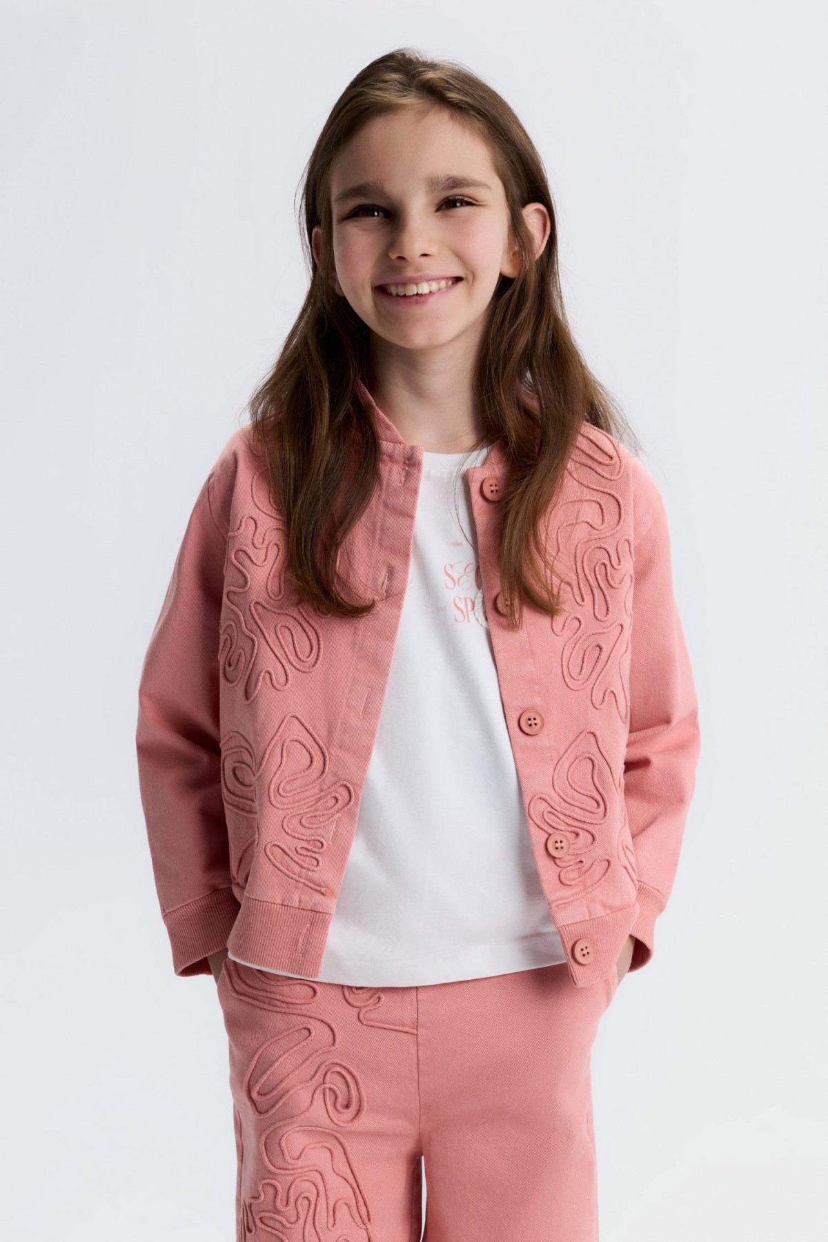 8-14 Yaş Carmine Chic Kız Çocuk 3'Lü Takım-Mercan