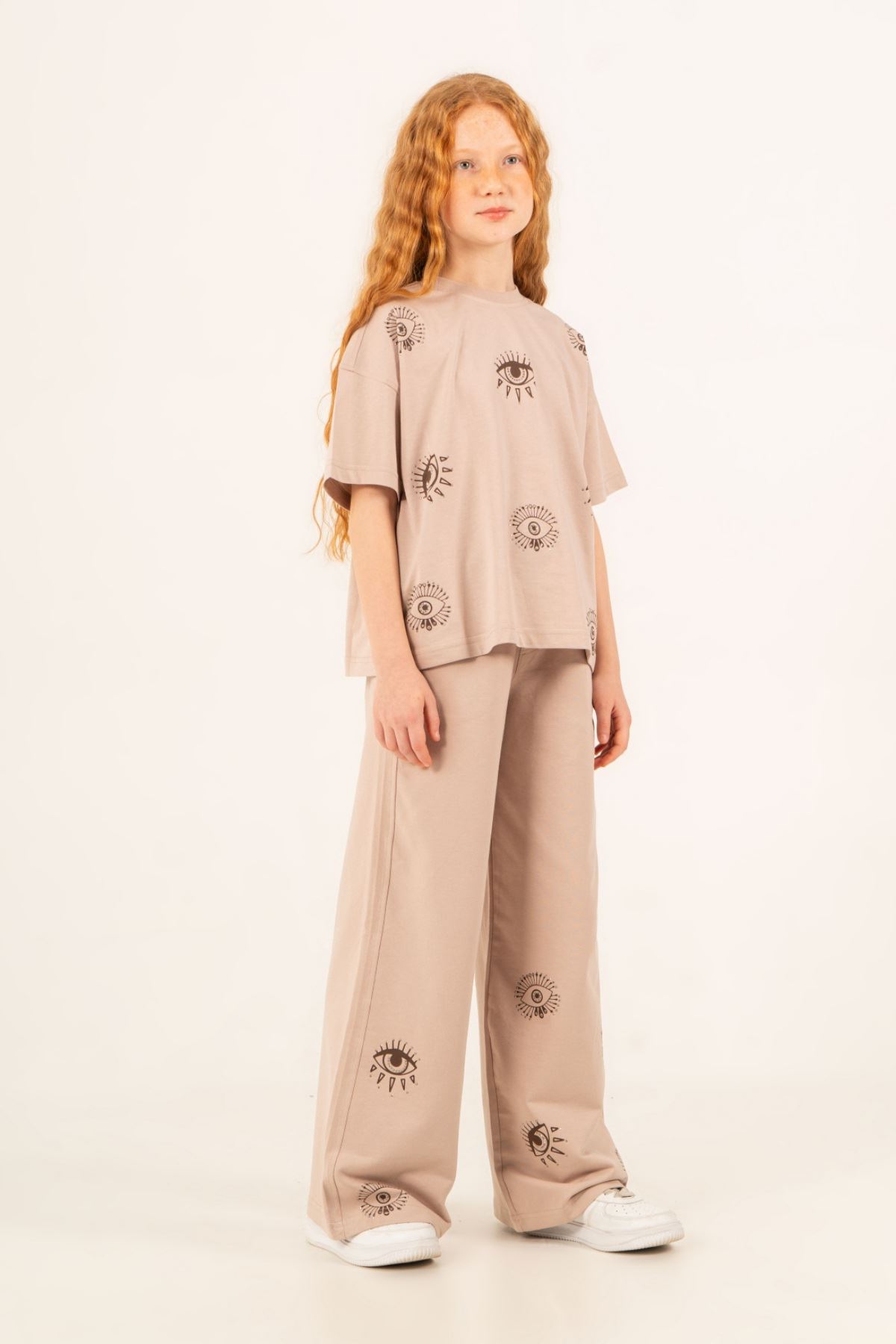 9-15 Yaş Icon Eye Premium Kız Çocuk Takım-Latte