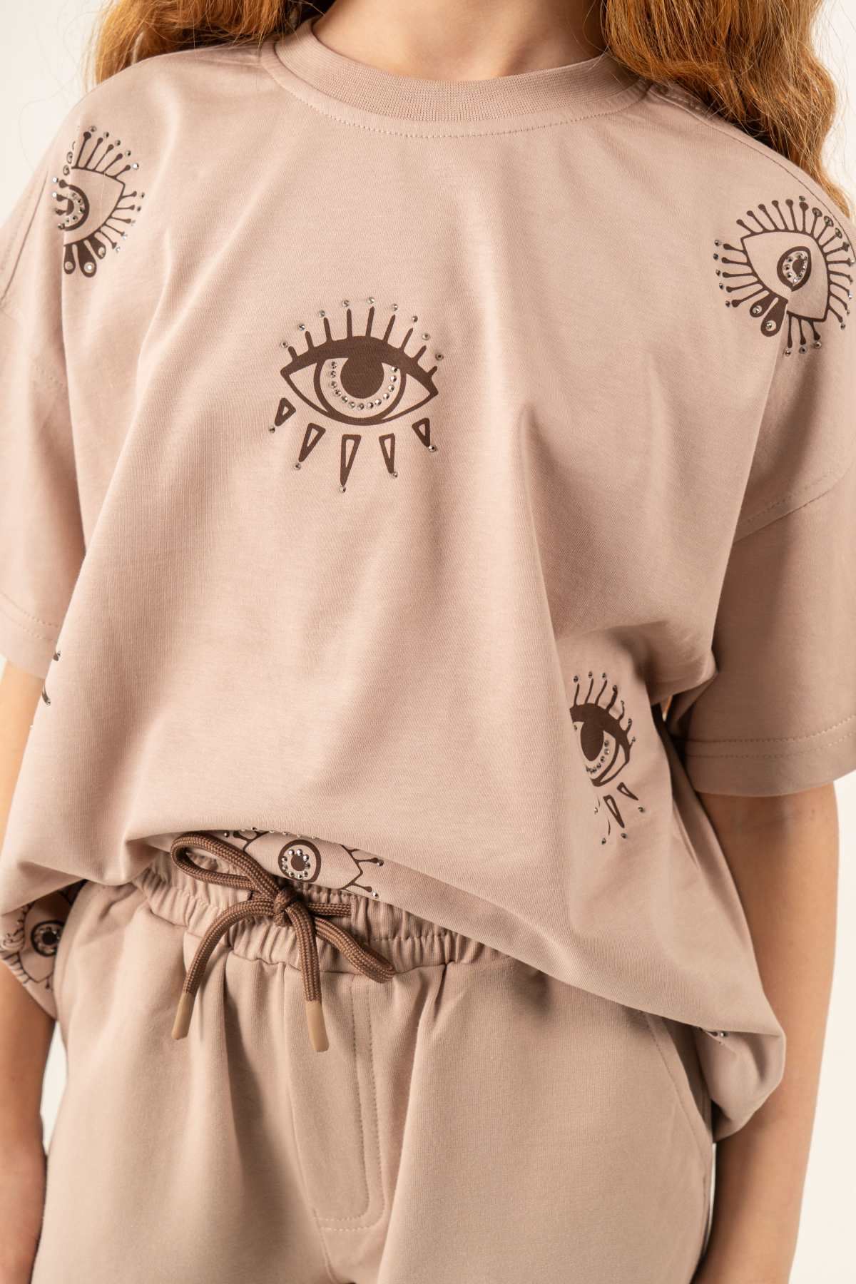 9-15 Yaş Icon Eye Premium Kız Çocuk Takım-Latte