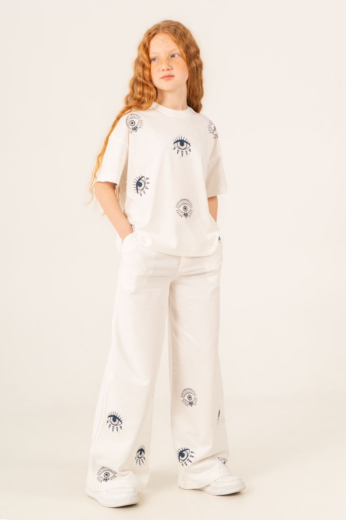 9-15 Yaş Icon Eye Premium Kız Çocuk Takım-Ekru