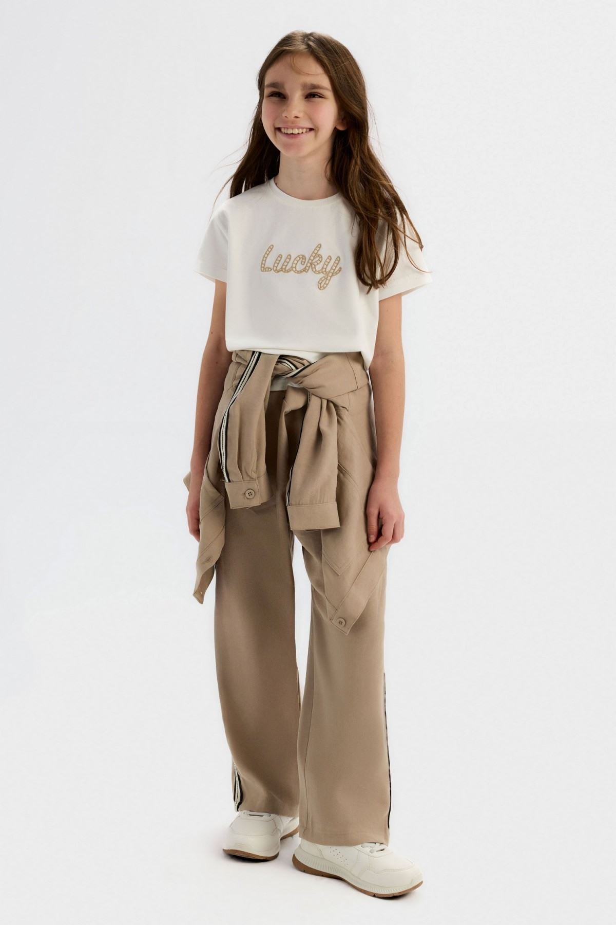 8-14 Yaş Cool Lucky Kız Çocuk 3'Lü Takım-Vizon