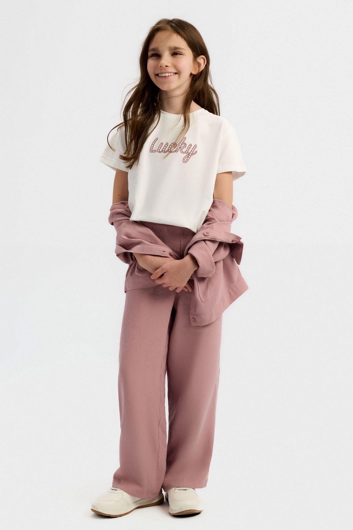 8-14 Yaş Cool Lucky Kız Çocuk 3'Lü Takım-Pudra