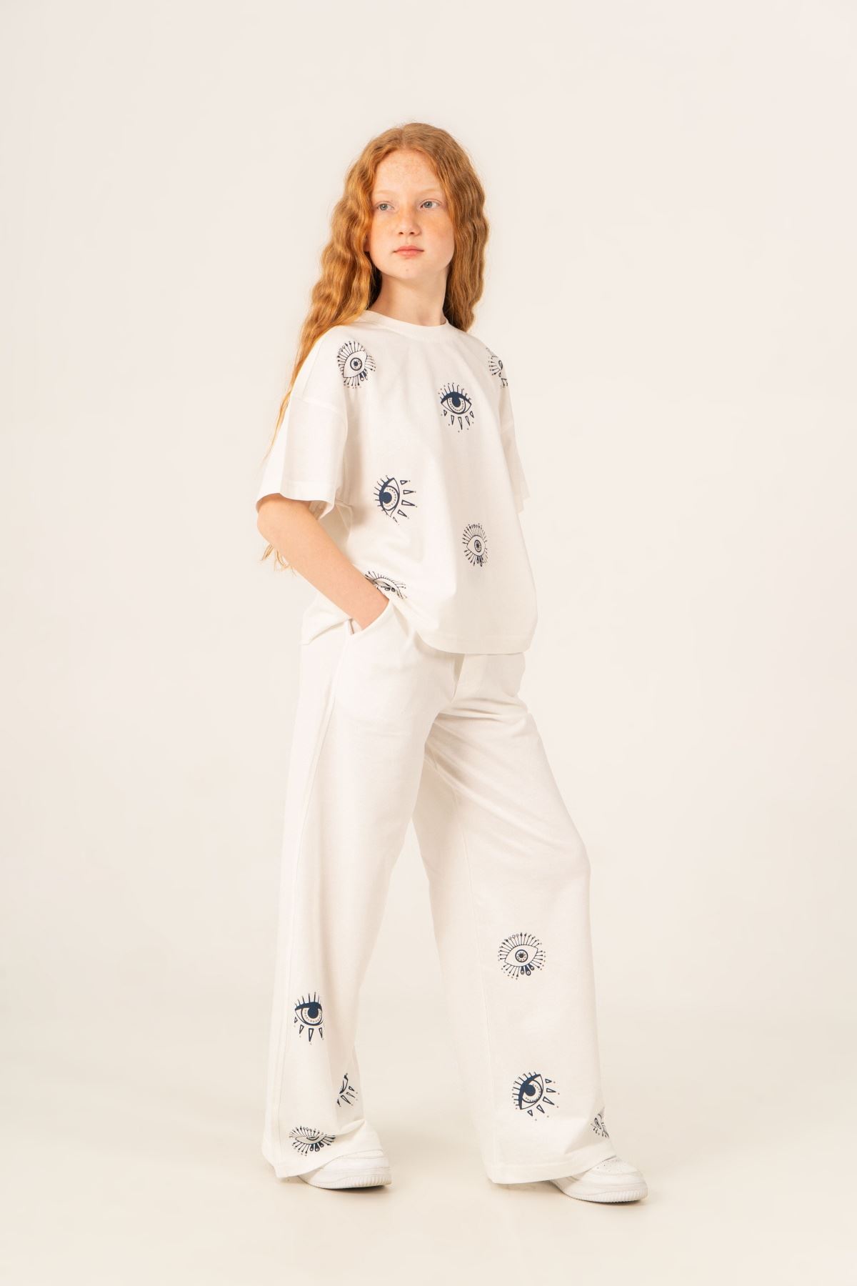 9-15 Yaş Icon Eye Premium Kız Çocuk Takım-Ekru