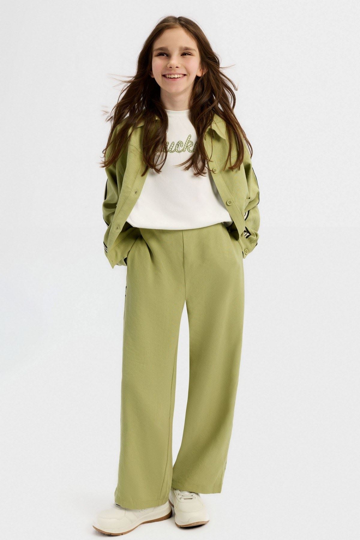 8-14 Yaş Cool Lucky Kız Çocuk 3'Lü Takım-Yeşil