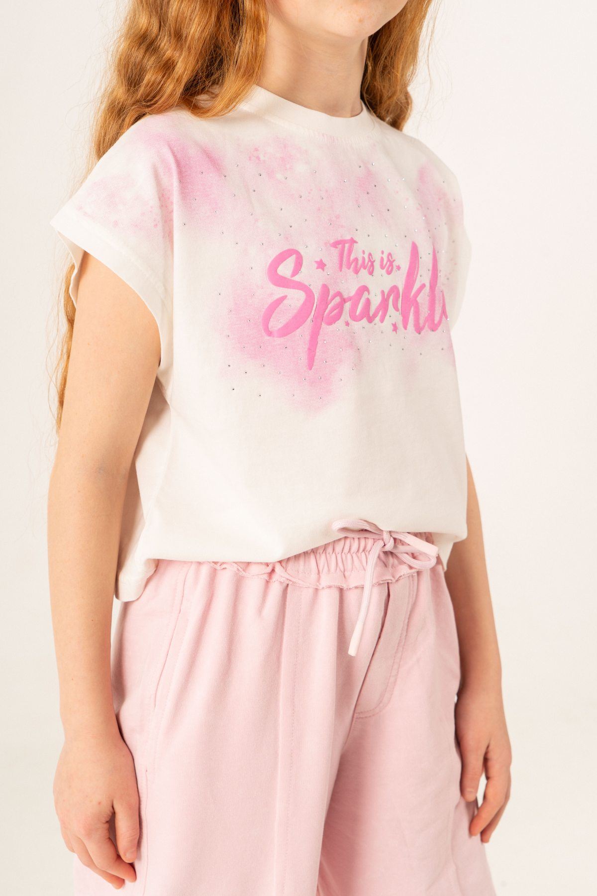 9-15 Yaş This İs Pink Kız Çocuk Takım-Ekru