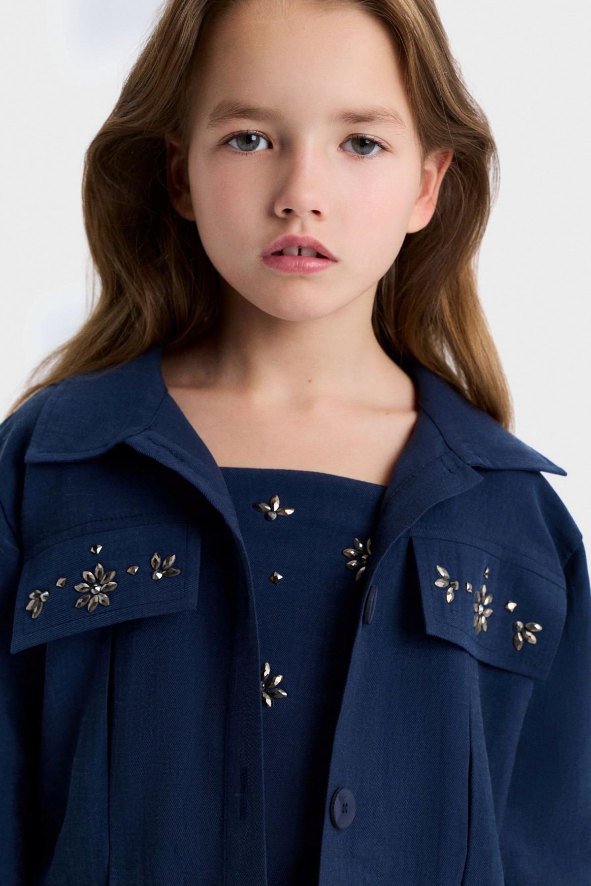 8-14 Yaş Lovely Lux Kız Çocuk 3'Lü Takım-Lacivert