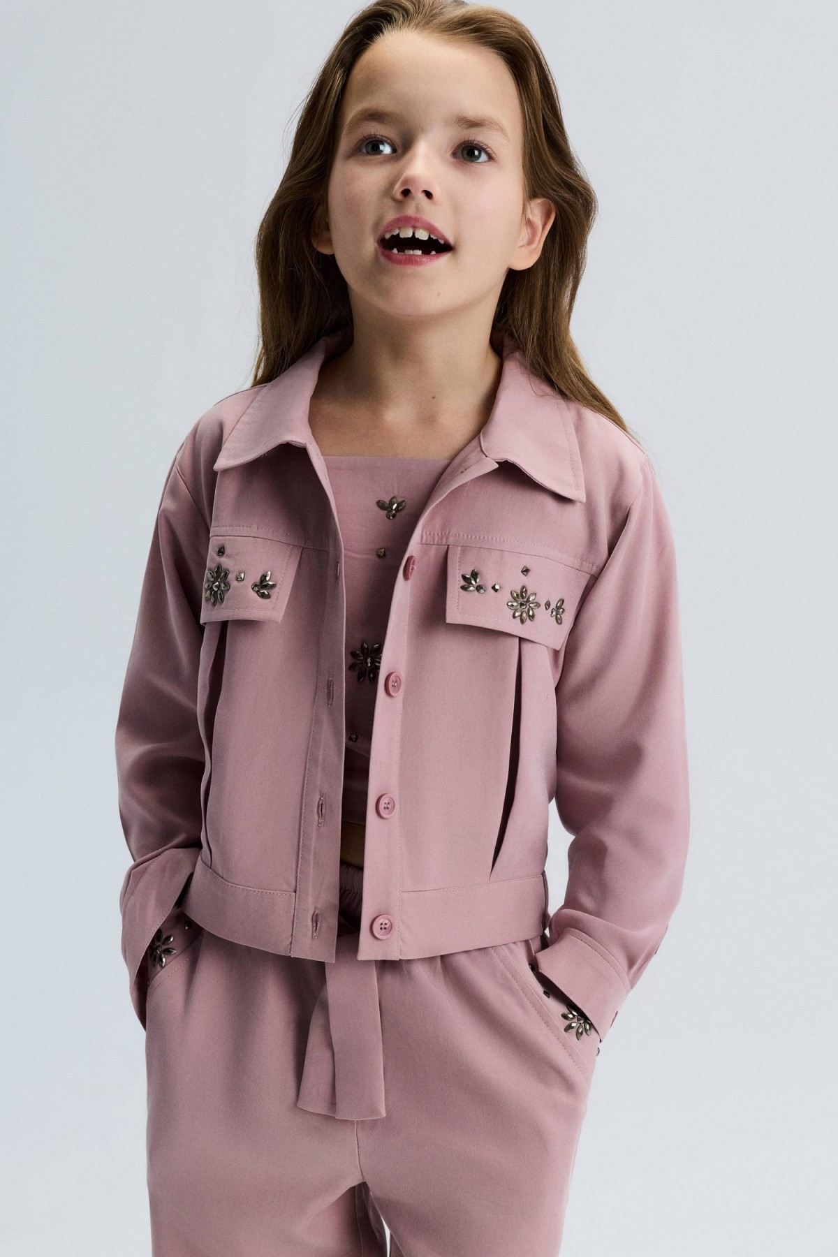 8-14 Yaş Lovely Lux Kız Çocuk 3'Lü Takım-Pembe