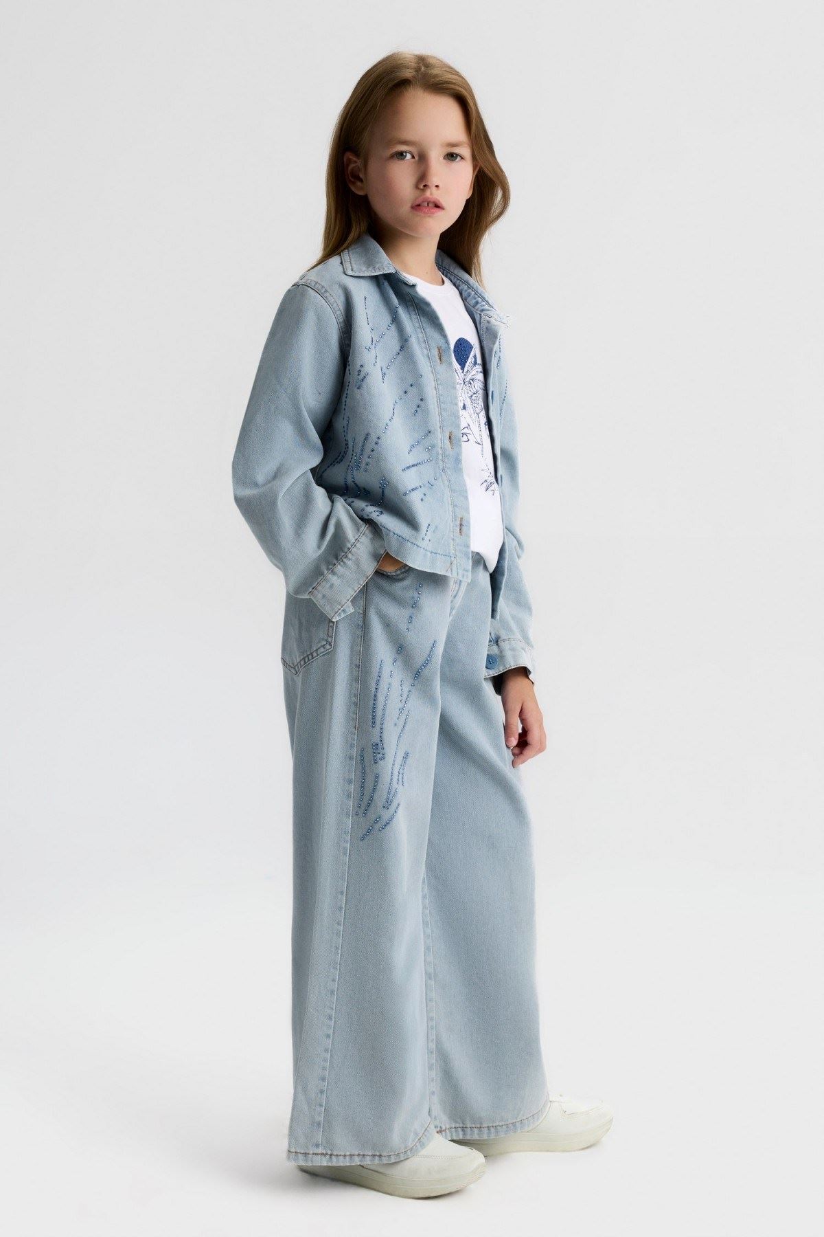 8-14 Yaş Ice Princess Kız Çocuk Takım-Mavi