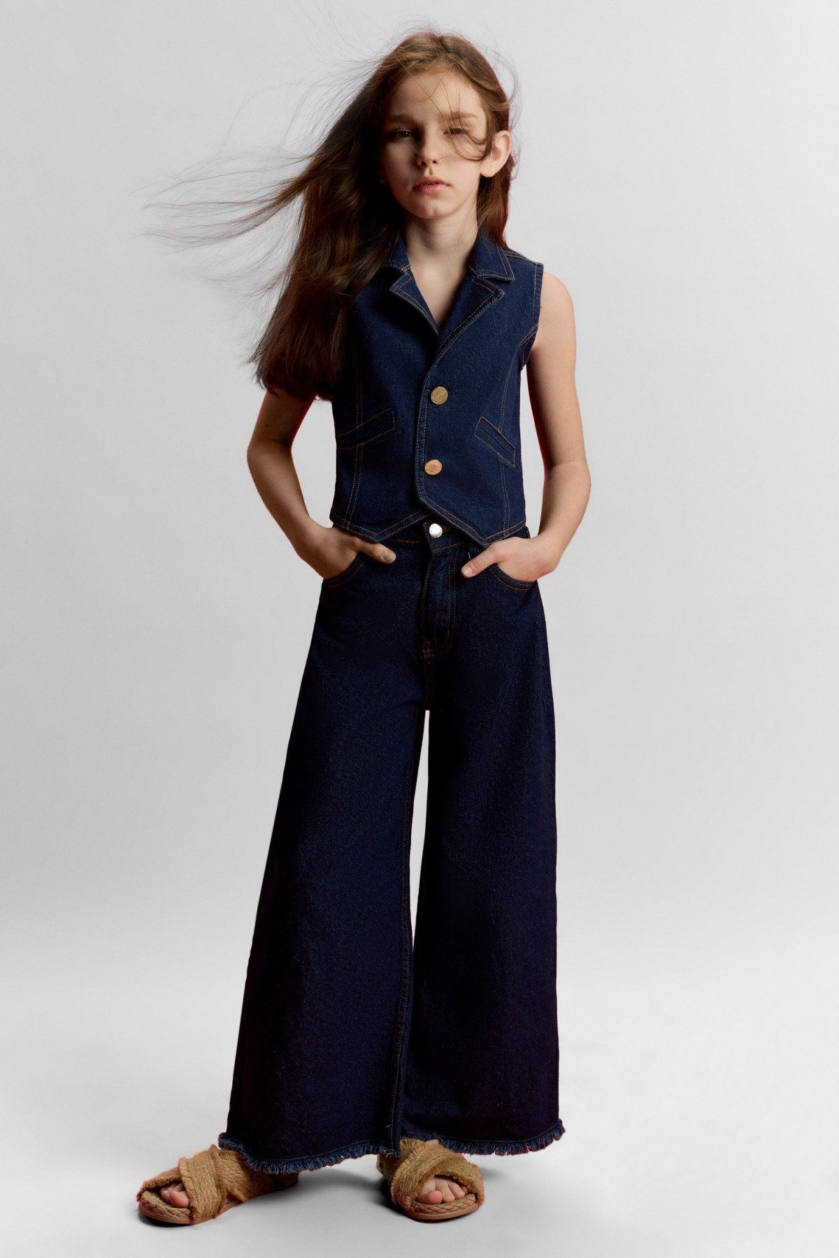 8-14 Yaş Elegant Mila Kız Çocuk Takım-İndigo