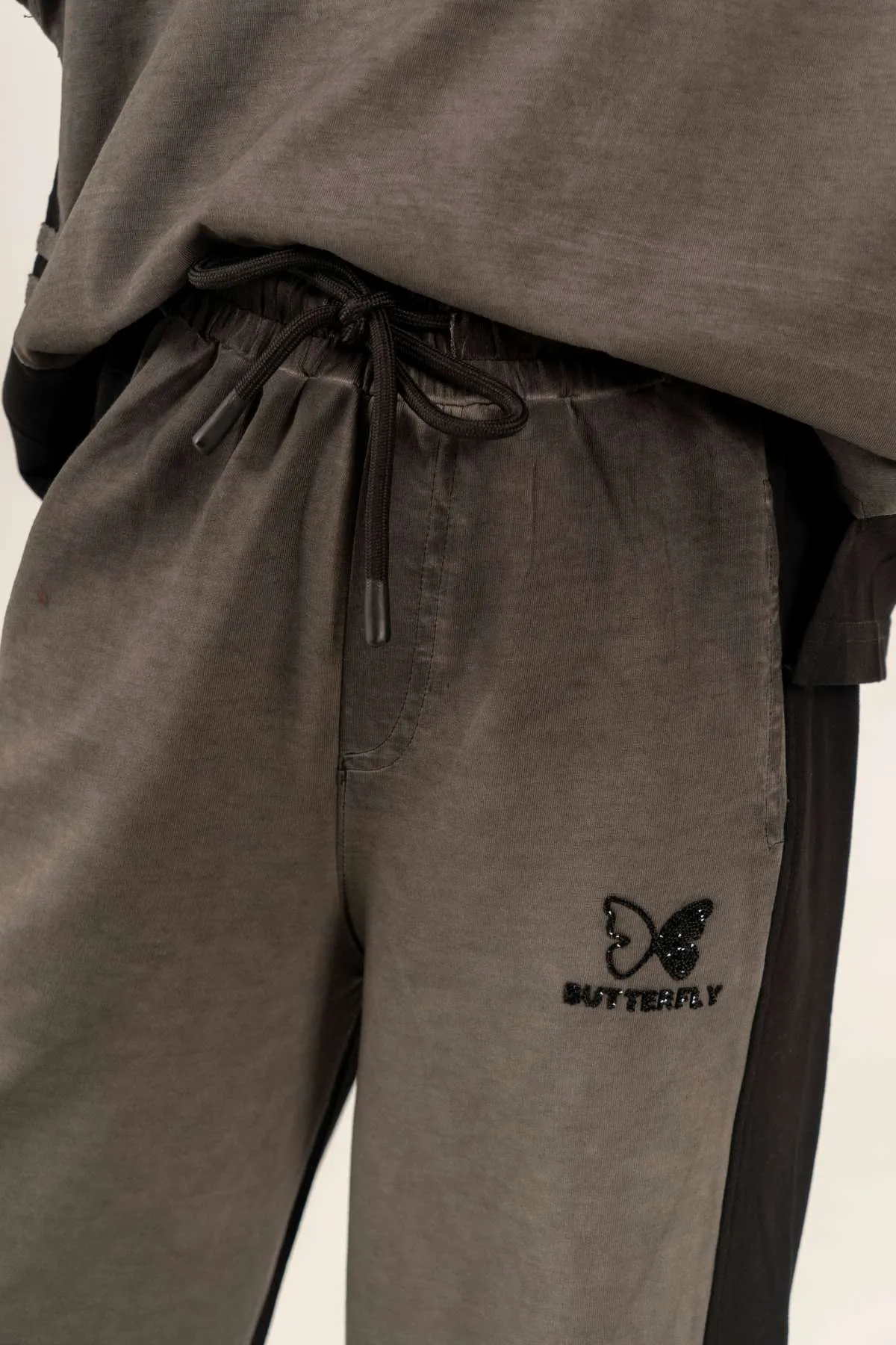 9-15 Yaş Black Butterfly Kız Çocuk Takım-Siyah