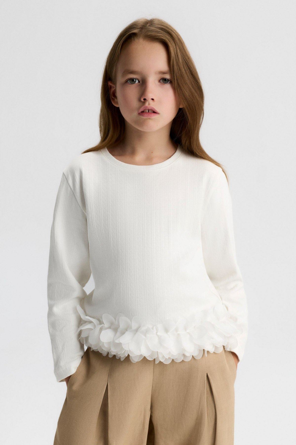 8-14 Yaş Lina Noir Kız Çocuk Sweat-Ekru