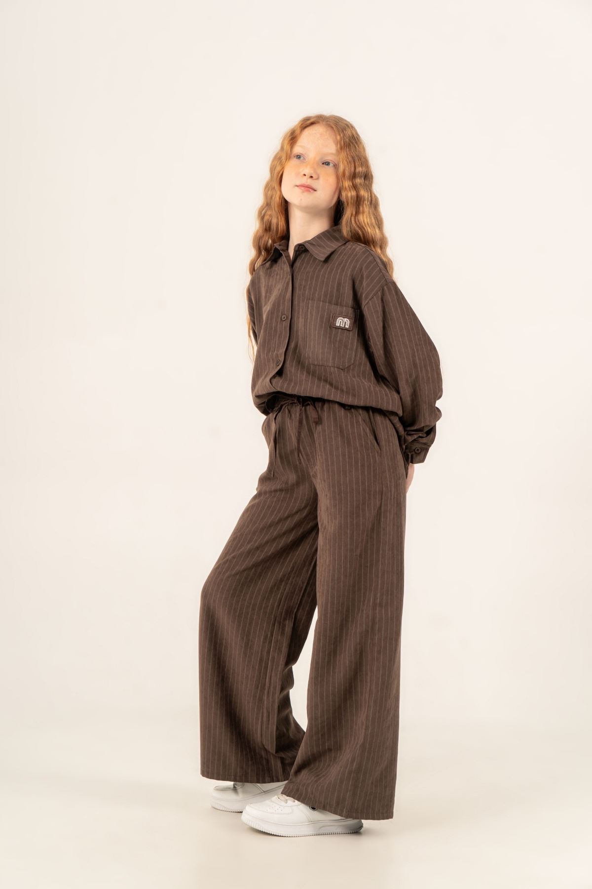 9-15 Yaş Premium Class Kız Çocuk Takım-Kahverengi