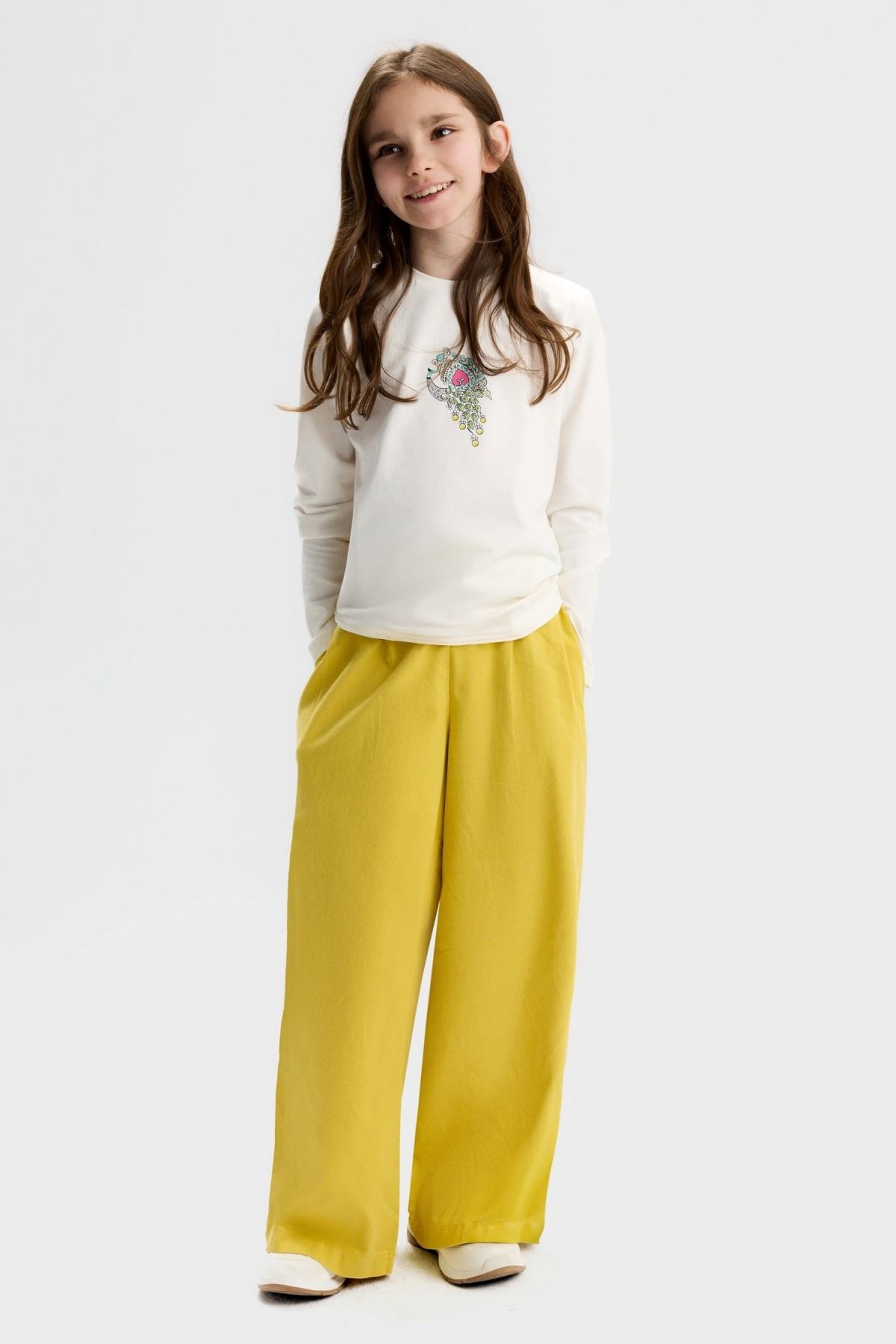 8-14 Yaş Pink Magic Kız Çocuk Sweat-Ekru