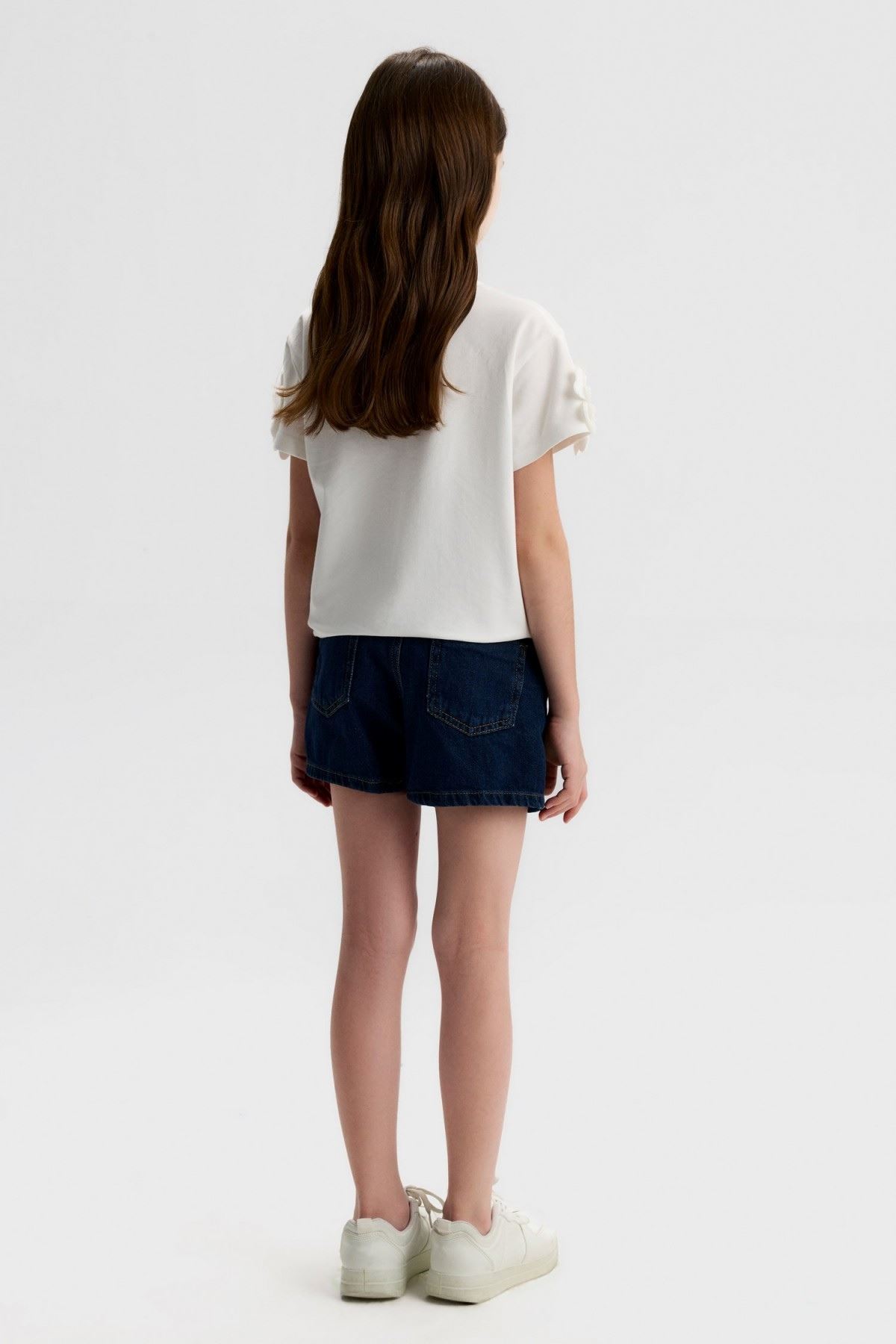 8-14 Yaş Sugar Crown Kız Çocuk T-Shirt-Ekru