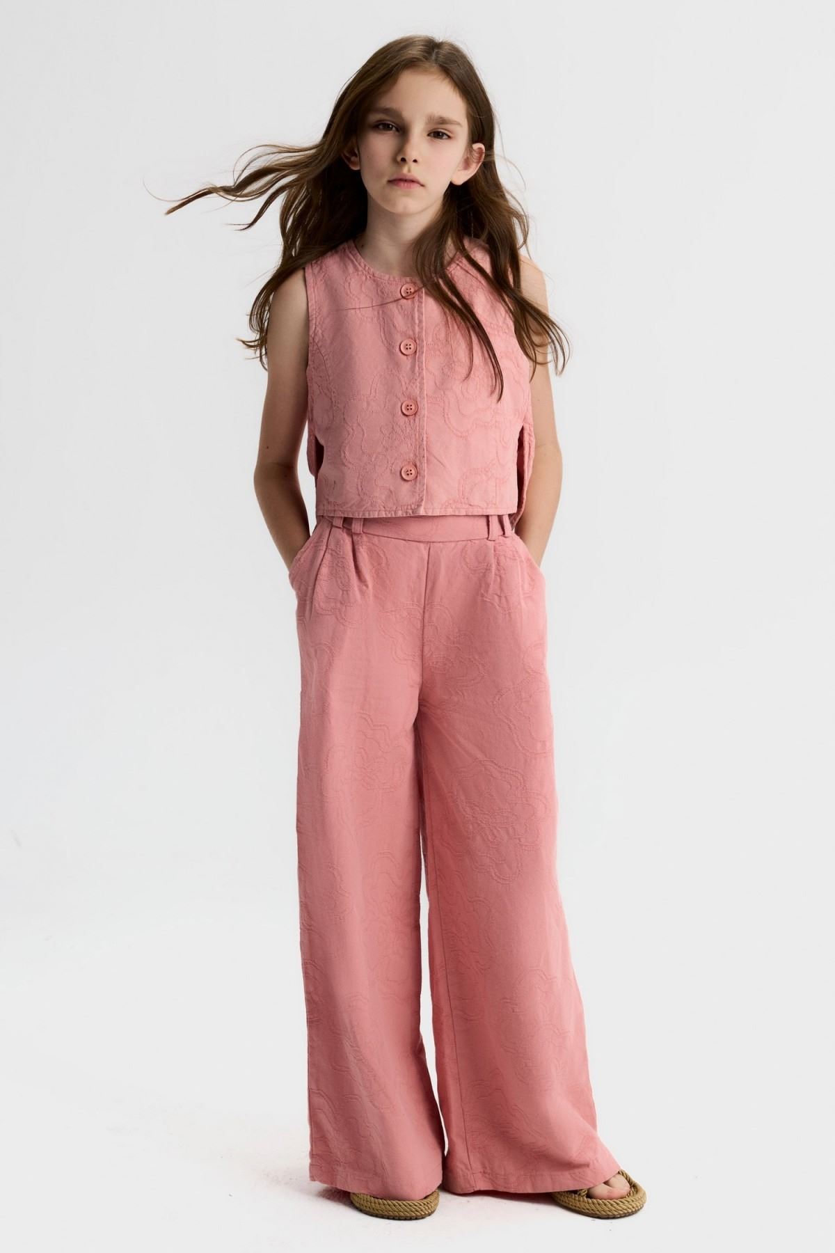 8-14 Yaş Lara Soft Kız Çocuk Takım-Rose