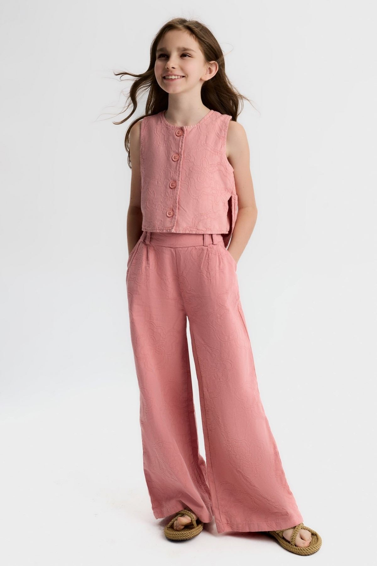 8-14 Yaş Lara Soft Kız Çocuk Takım-Rose