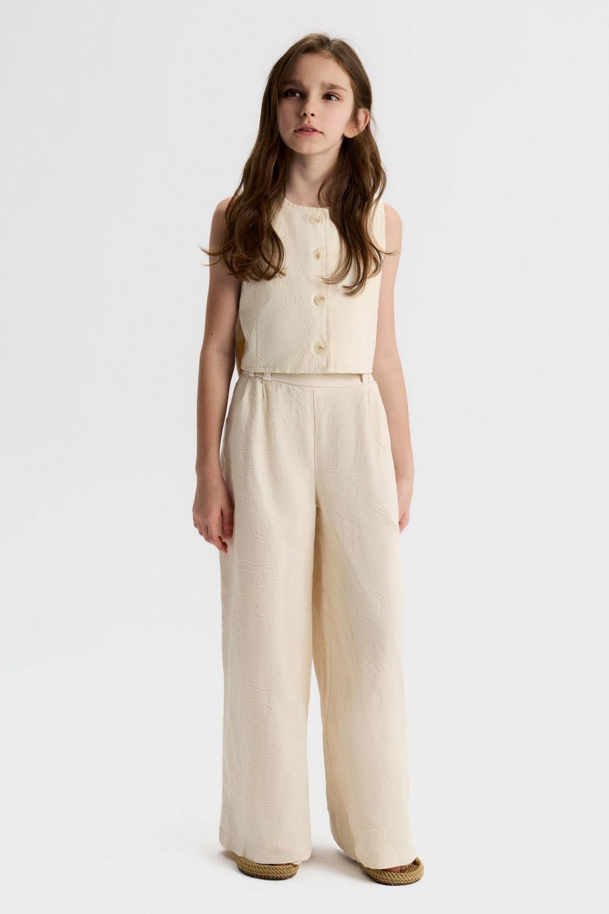 8-14 Yaş Lara Soft Kız Çocuk Takım-Latte