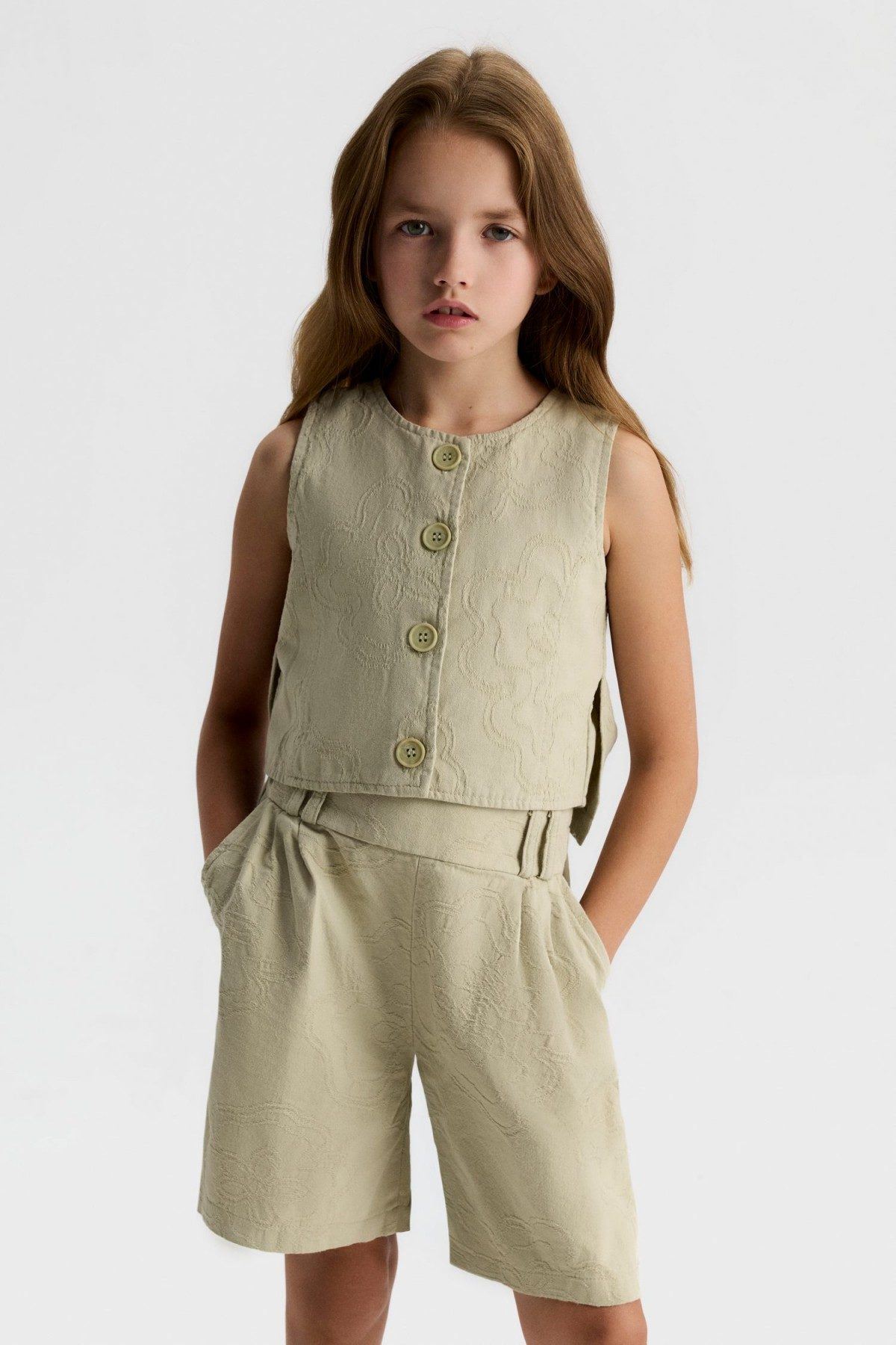 8-14 Yaş Lara Crown Kız Çocuk Takım-Yeşil