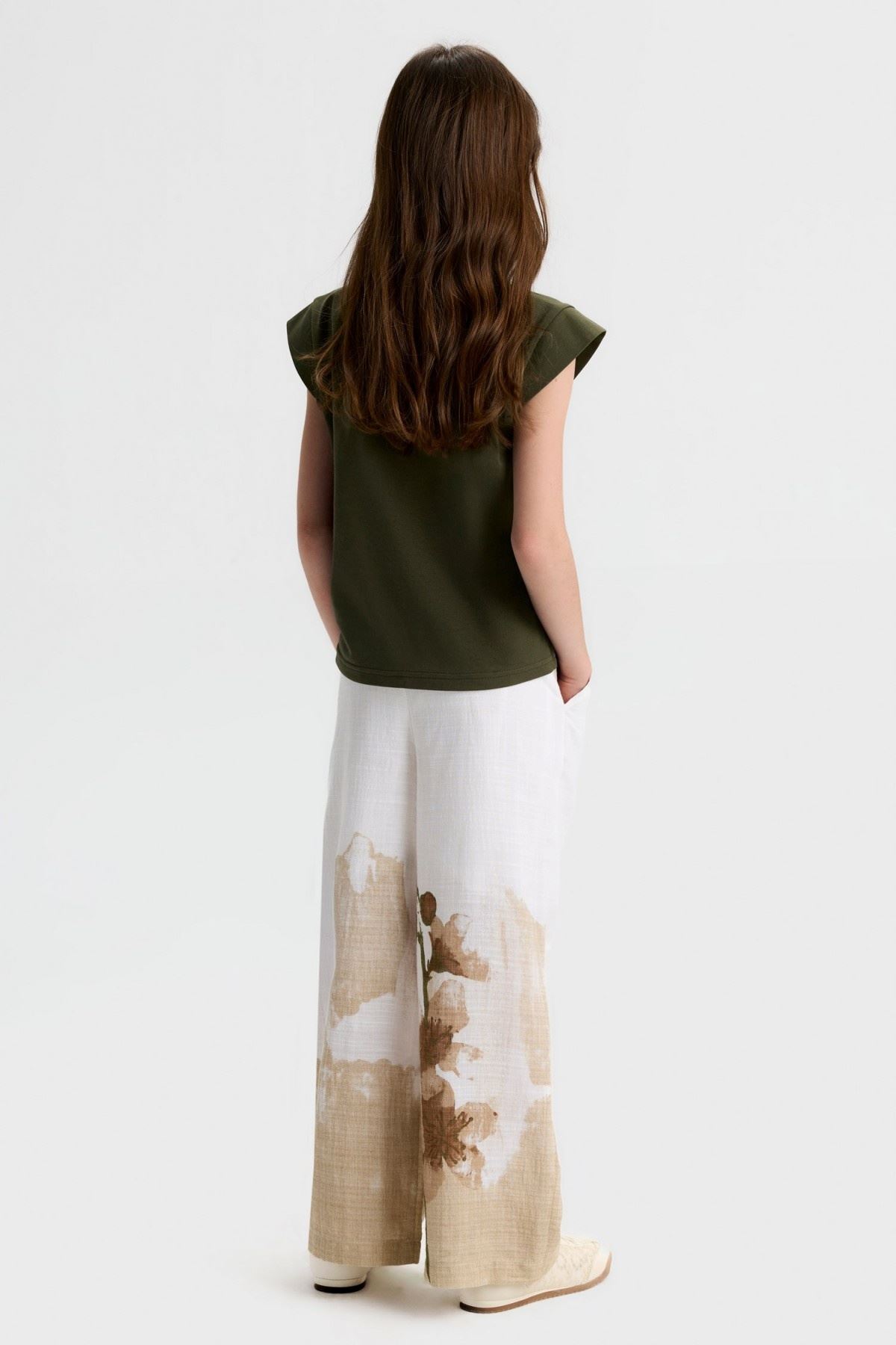 8-14 Yaş Botanik Luna Kız Çocuk Takım-Haki