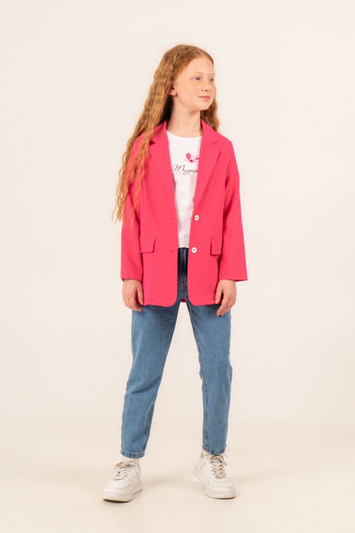 9-14 Yaş Magnolia Prime Kız Çocuk 3'Lü Takım-Fuşya
