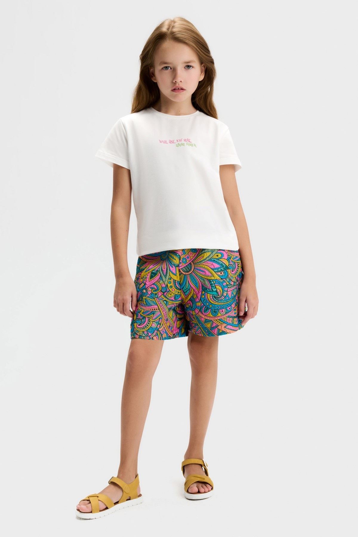 8-14 Yaş Royal Culture Kız Çocuk Takım-Ekru