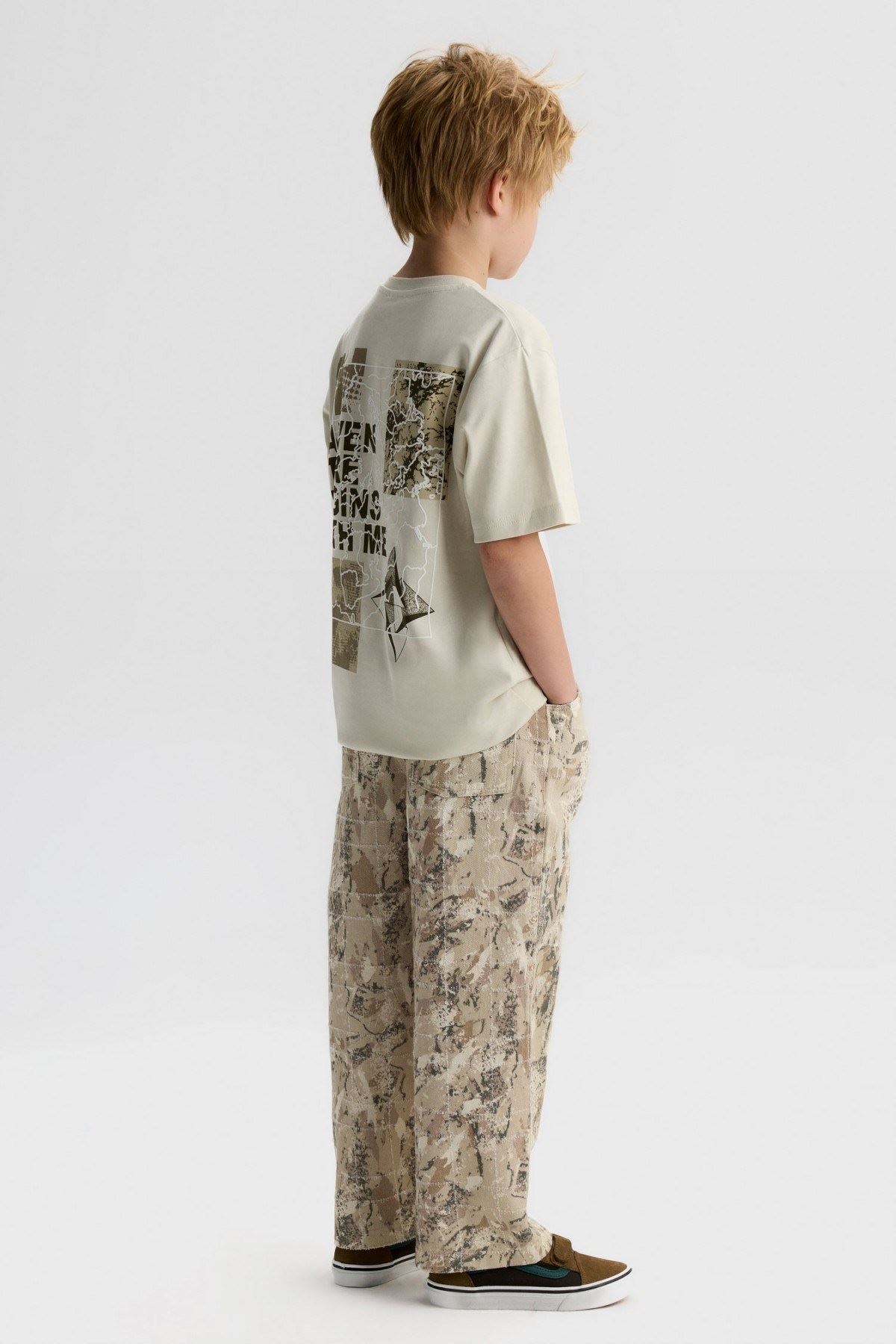 8-14 Yaş Hera Tiger Erkek Çocuk 3'Lü Takım-Ekru