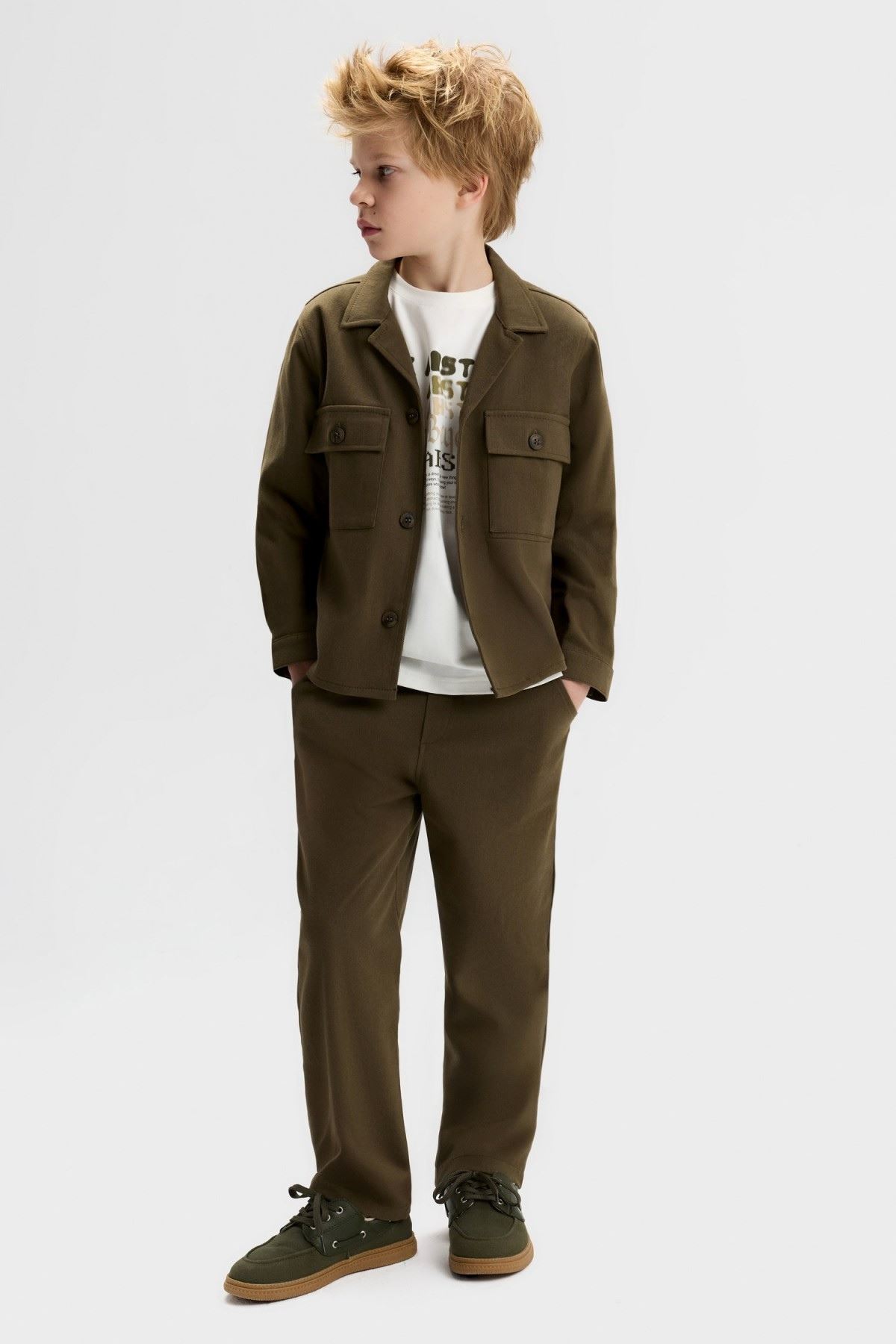 8-14 Yaş Mount Lıke Erkek Çocuk 3'Lü Takım-Haki