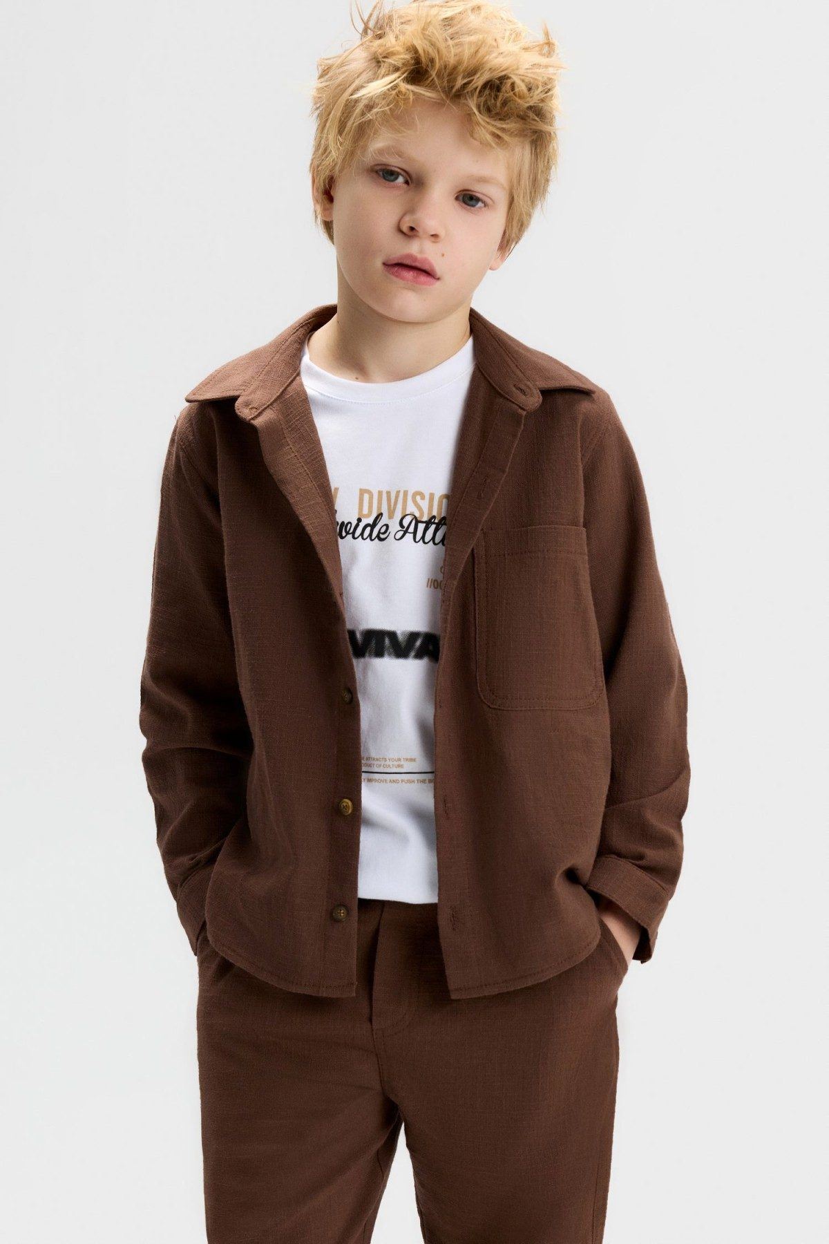 8-14 Yaş Opal Ready Erkek Çocuk 3'Lü Takım-Kahverengi