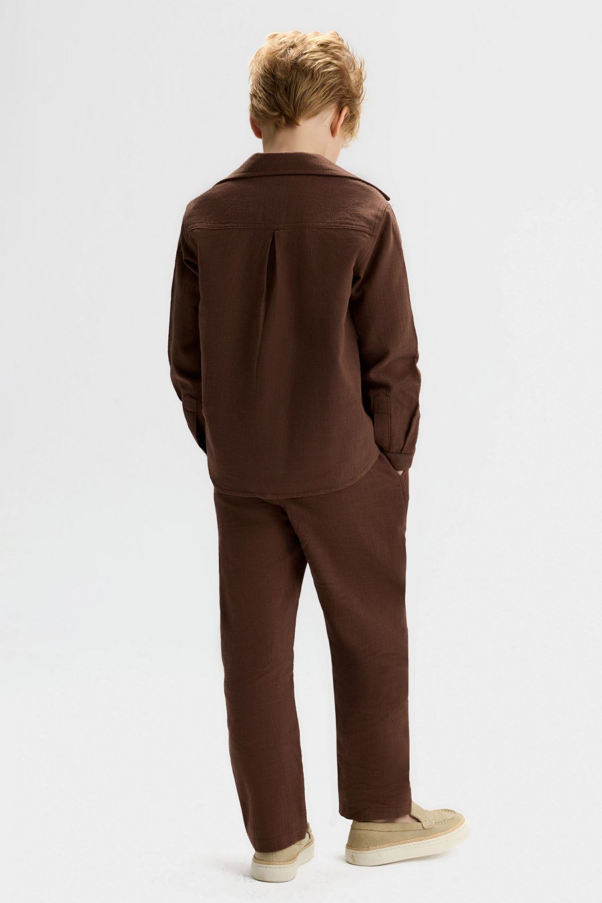 8-14 Yaş Opal Ready Erkek Çocuk 3'Lü Takım-Kahverengi