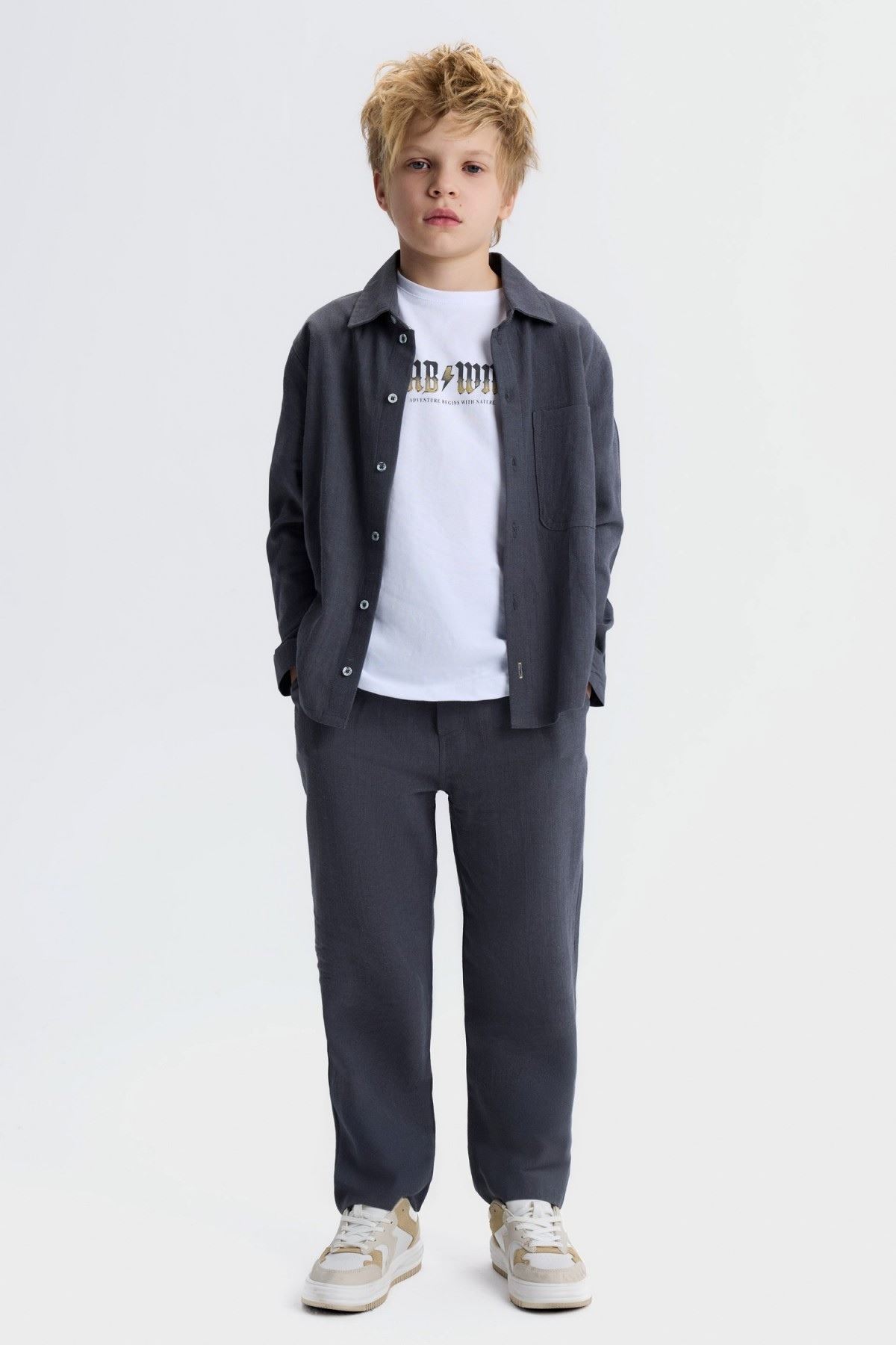 8-14 Yaş Opal Monza Erkek Çocuk 3'Lü Takım-Antrasit