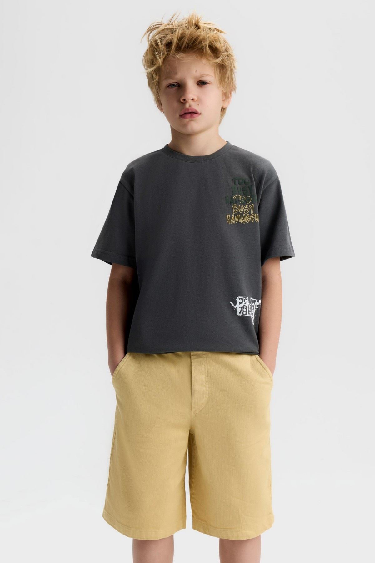 8-14 Yaş Busy Strong Erkek Çocuk Takım-Antrasit