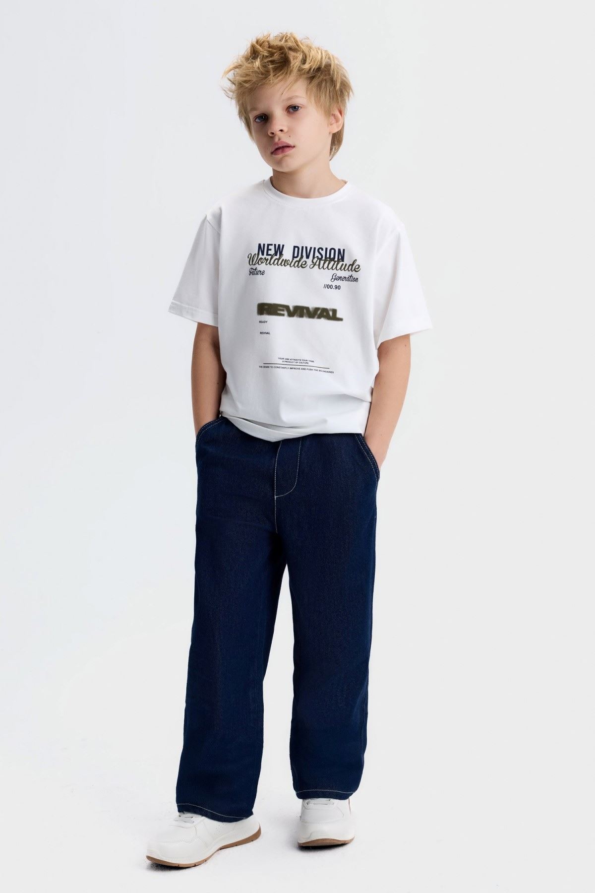 8-14 Yaş Arlo Stone Erkek Çocuk Takım-Ekru