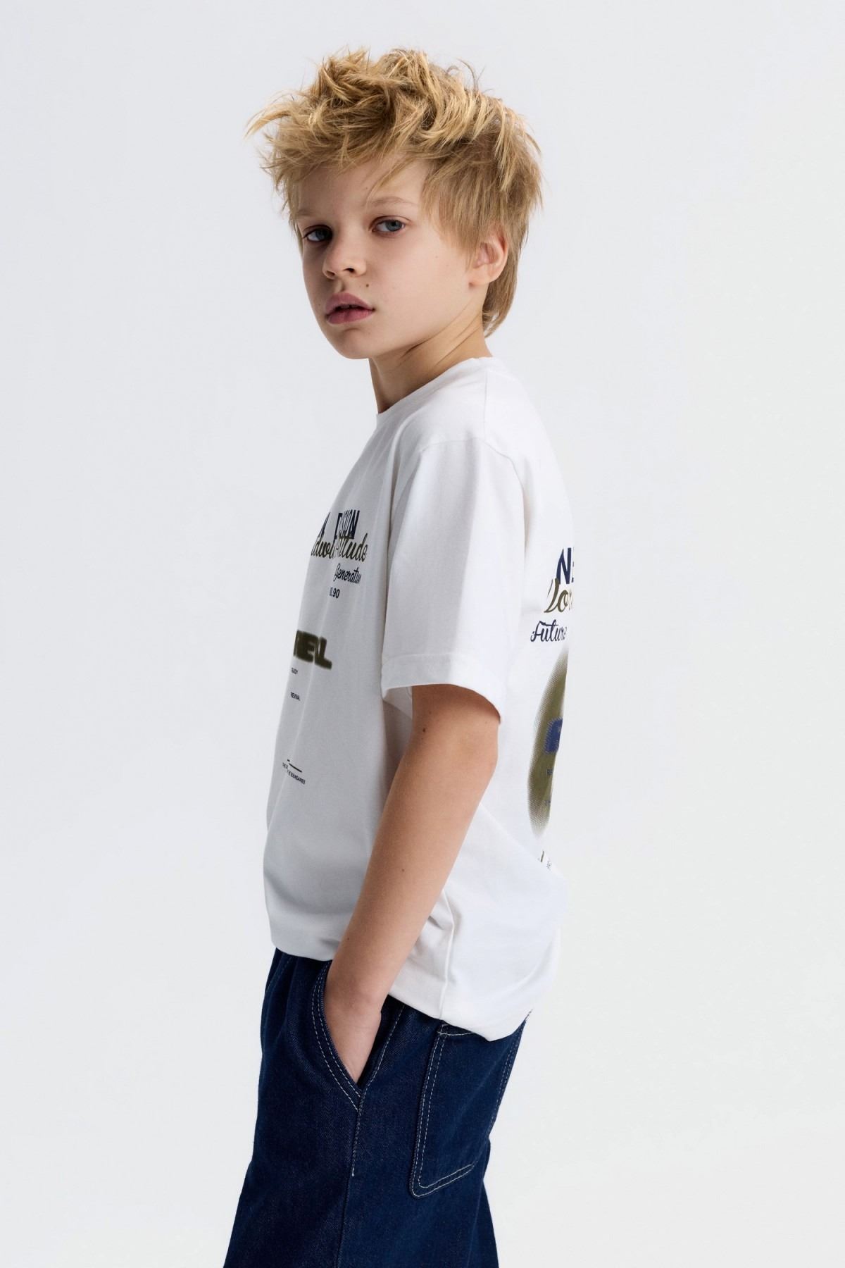 8-14 Yaş Arlo Stone Erkek Çocuk Takım-Ekru